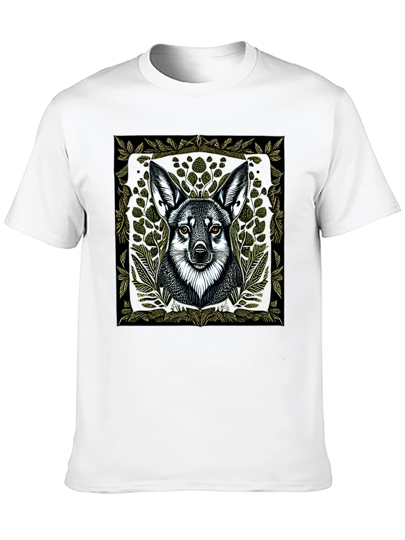Black Wolf Graphic Print Black T-Shirt view 10