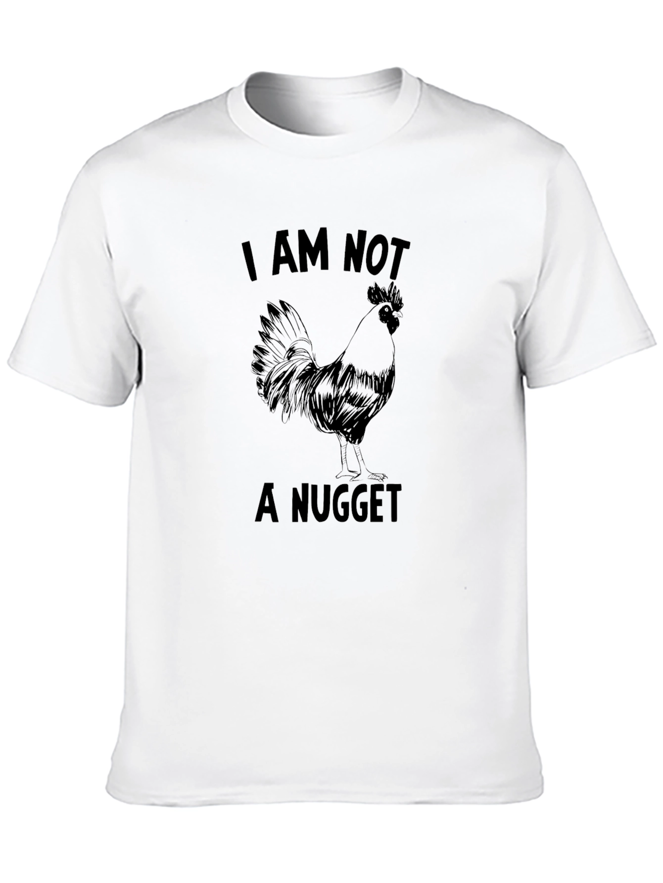 Black I Am Not A Nugget Funny Chicken Graphic T-Shirt view 10