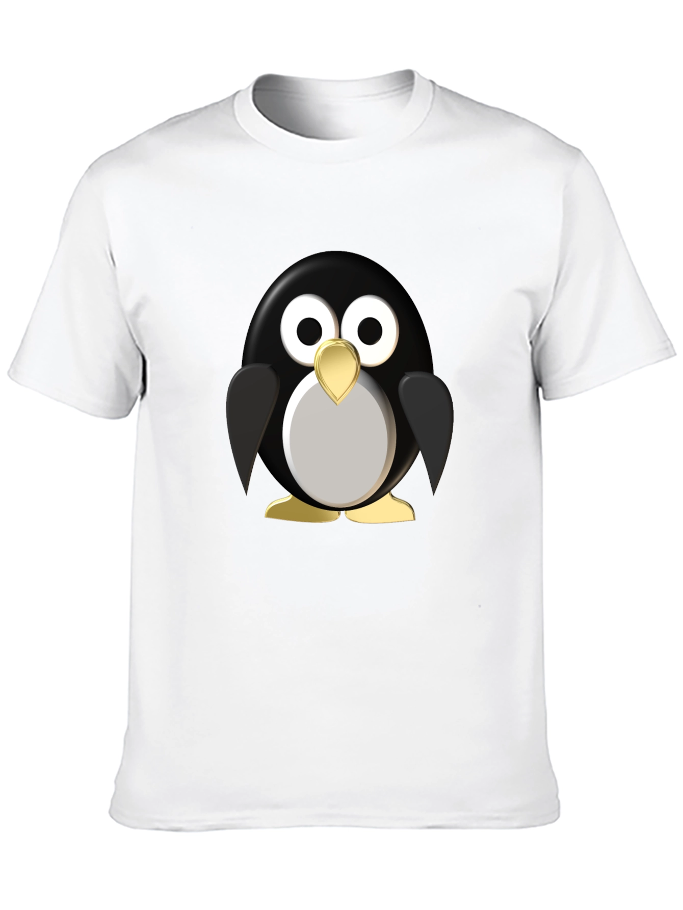 Black Cartoon Penguin Graphic Black T-Shirt view 10