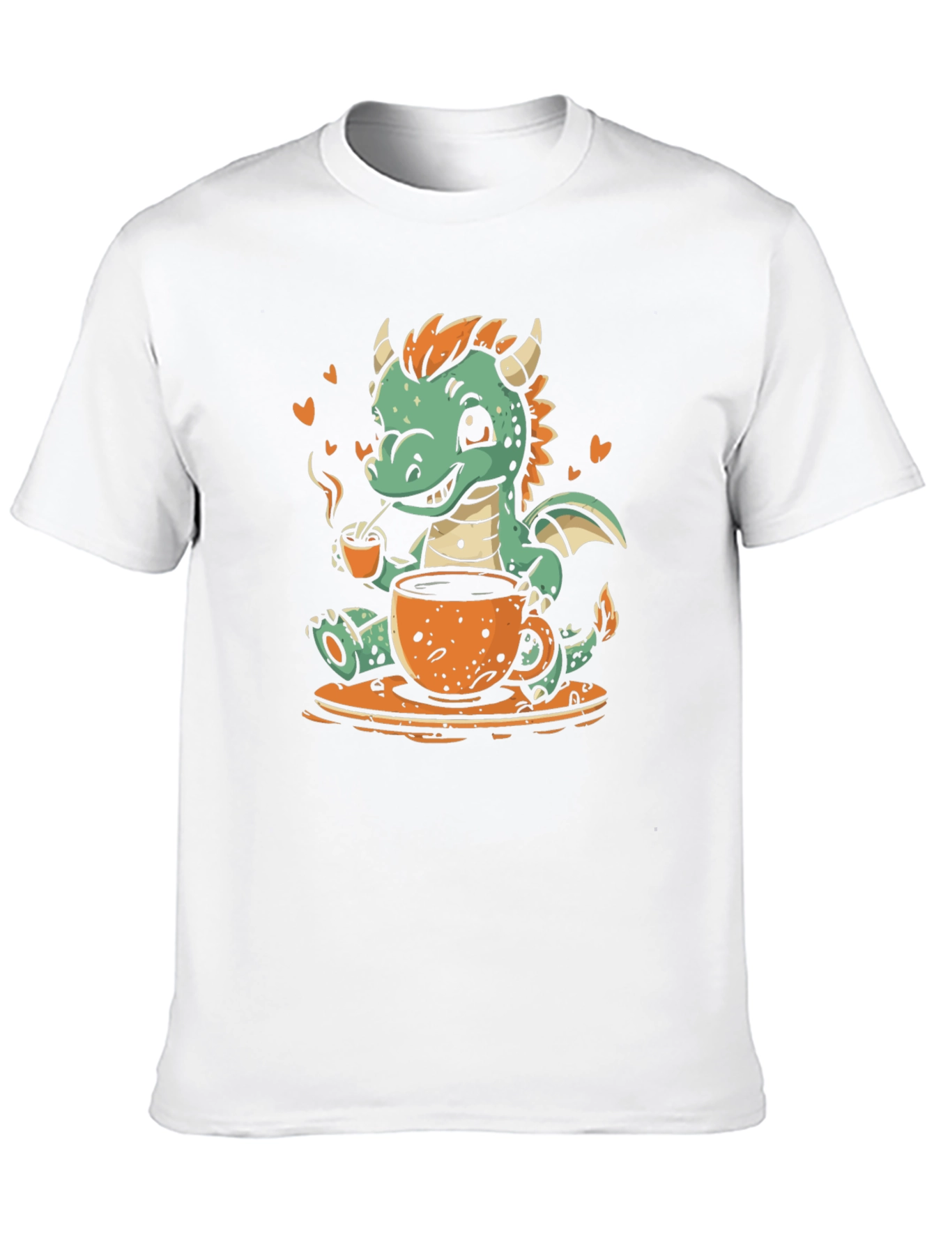 Black Cute Dragon Coffee Lover Graphic Tee view 10