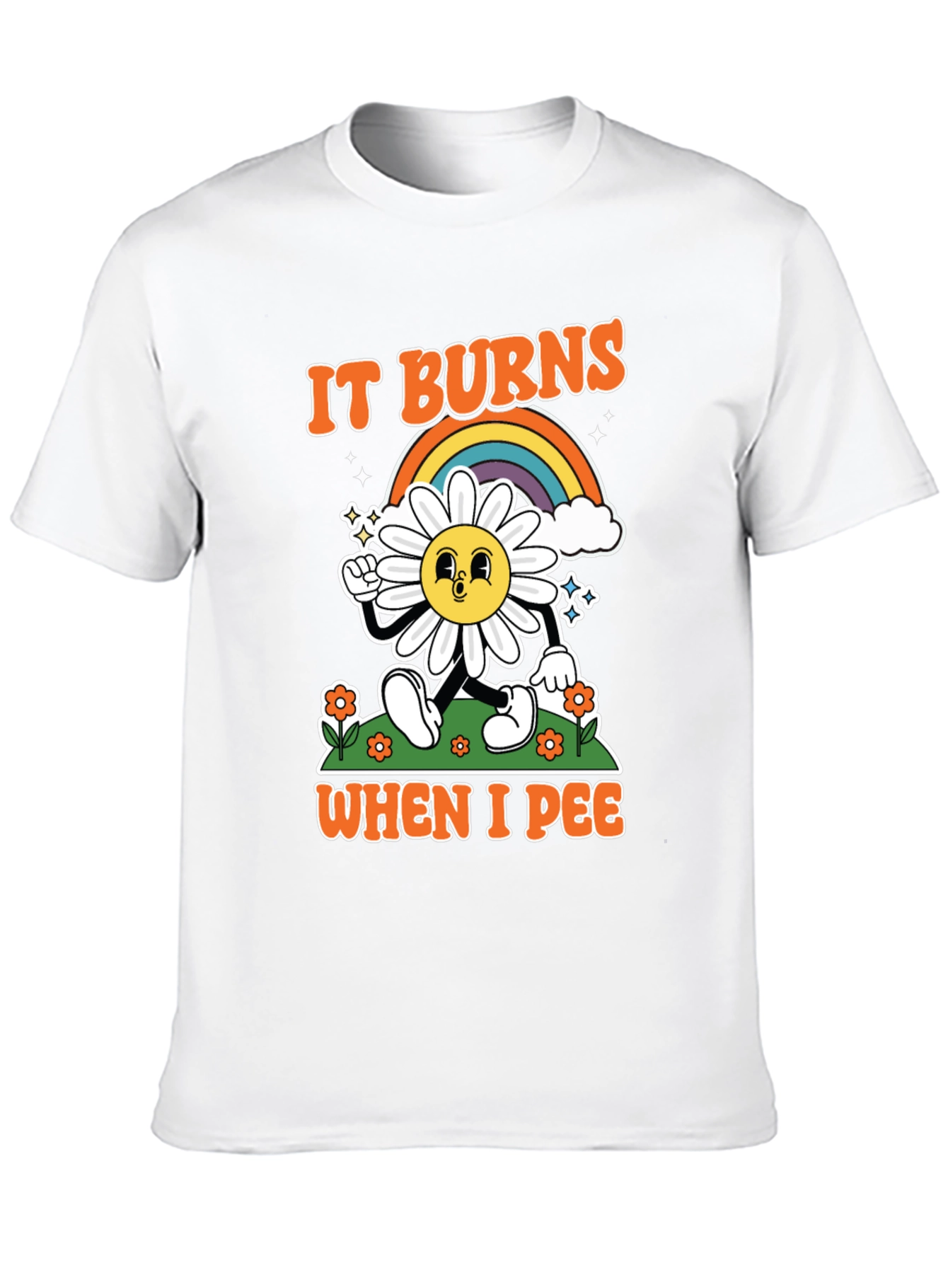Black Funny It Burns When I Pee Graphic T-Shirt view 10