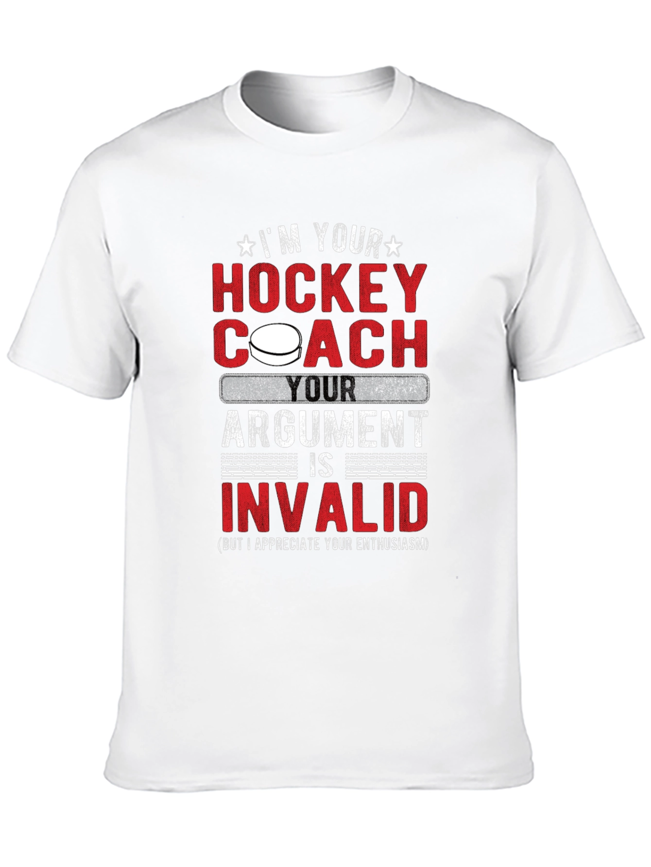 Black Hockey Coach Argument Invalid T-Shirt view 10