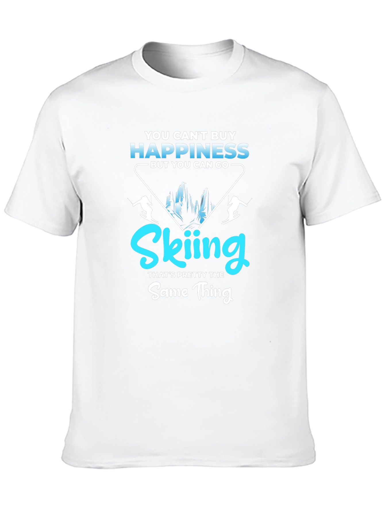Black Skiing Happiness Graphic Tee - Black Cotton Comfort view 10