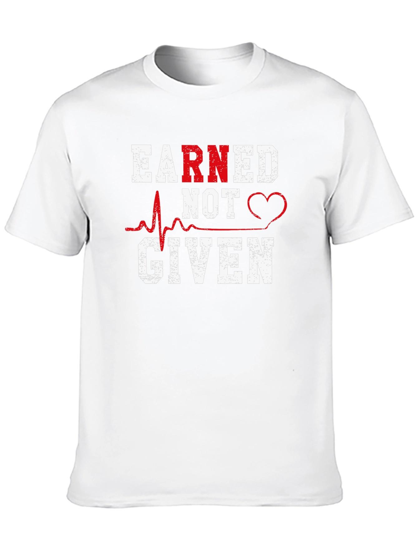 Black Earned Not Given Nurse Heartbeat T-Shirt view 10