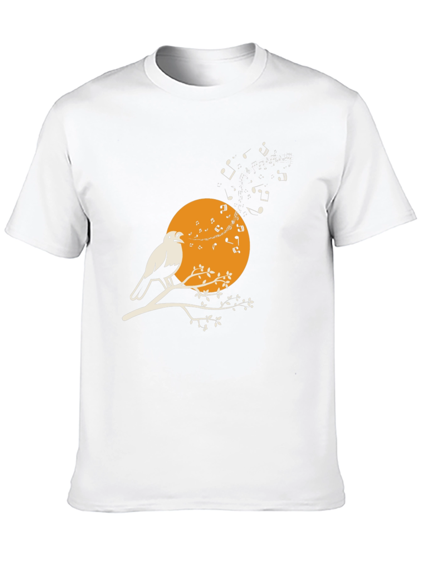 Black Bird Song T-Shirt - Musical Bird on Branch view 10