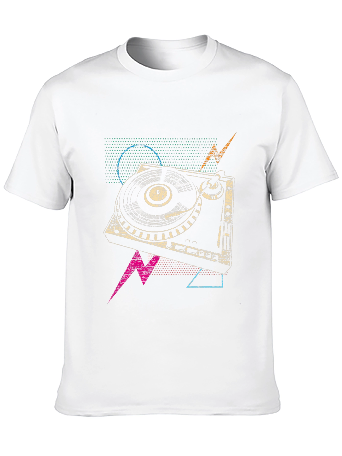 Black Retro Turntable Graphic Tee - Vintage DJ Style view 10