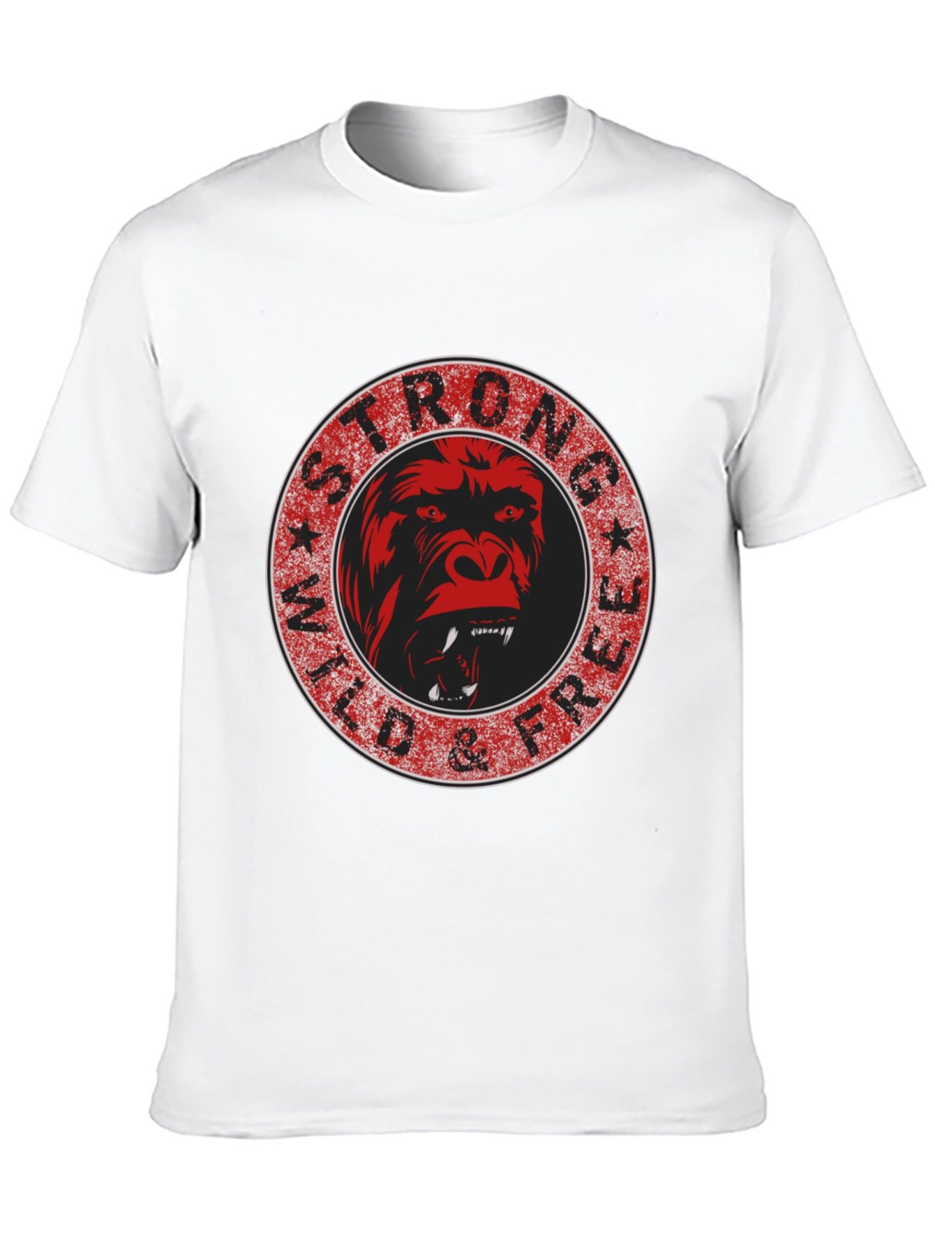 Black Strong Wild & Free Gorilla Graphic Tee view 10