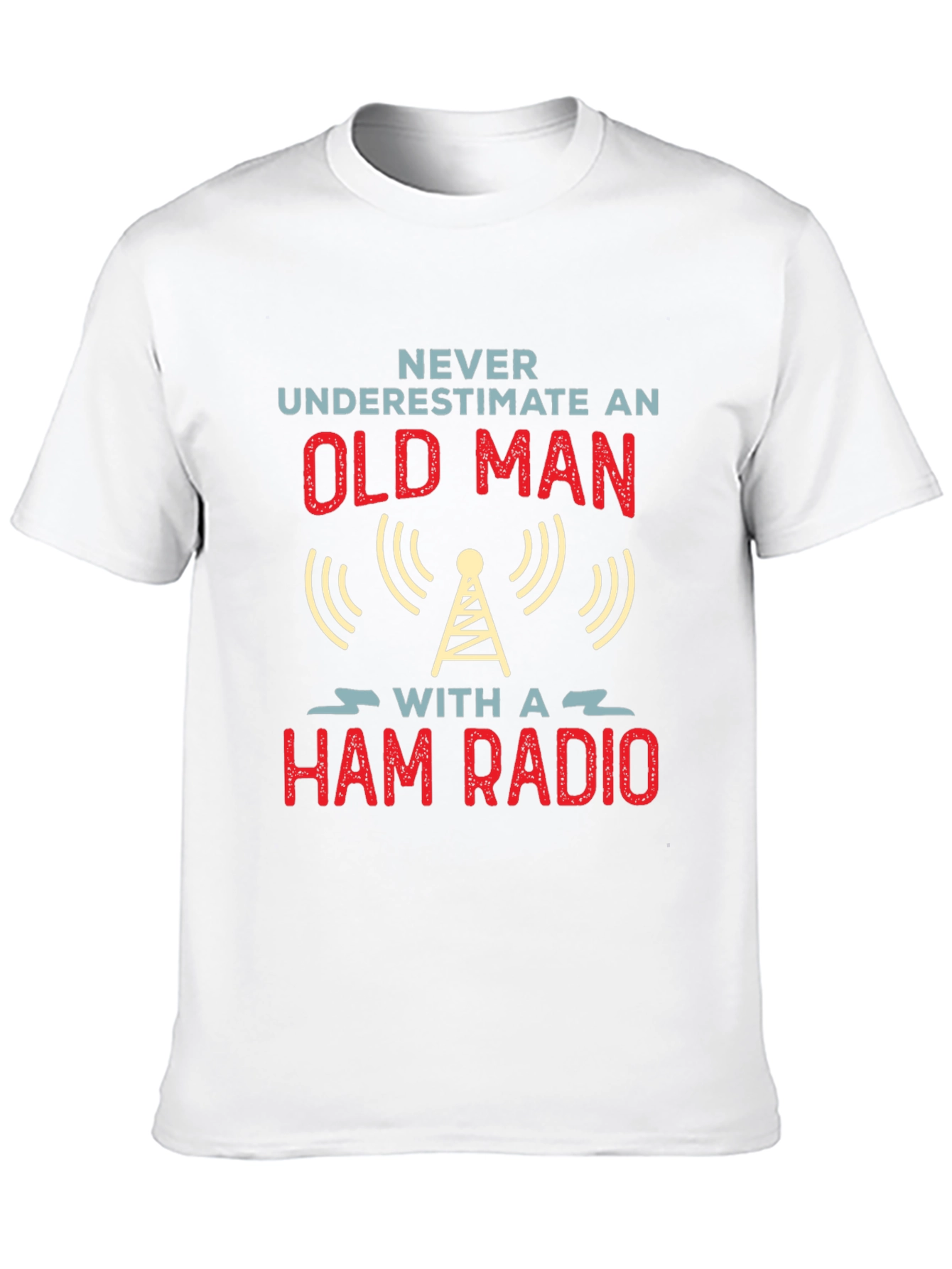 Black Never Underestimate an Old Man Ham Radio T-Shirt view 10