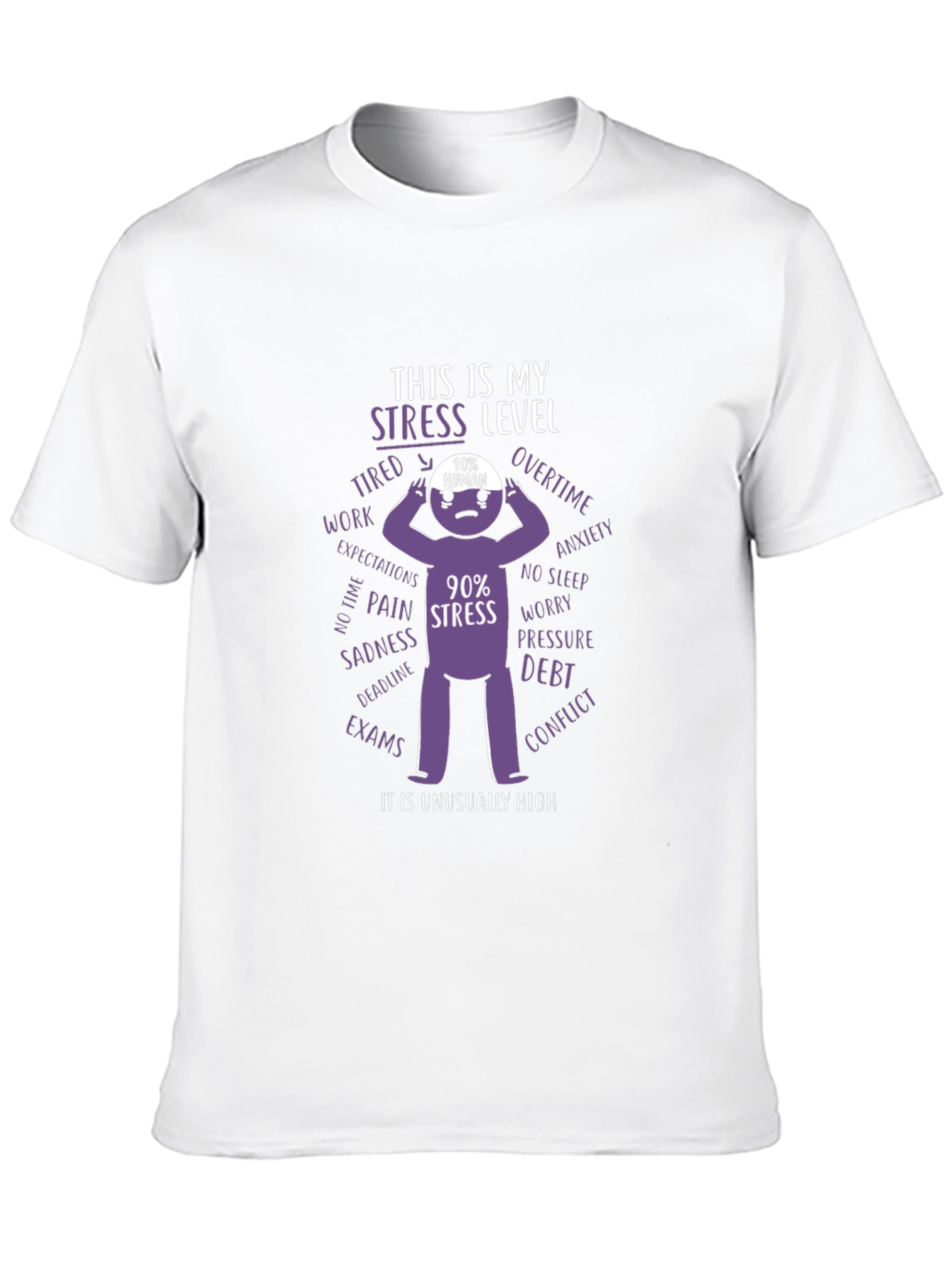Black Stress Level T-Shirt: Humor & Relatability view 10