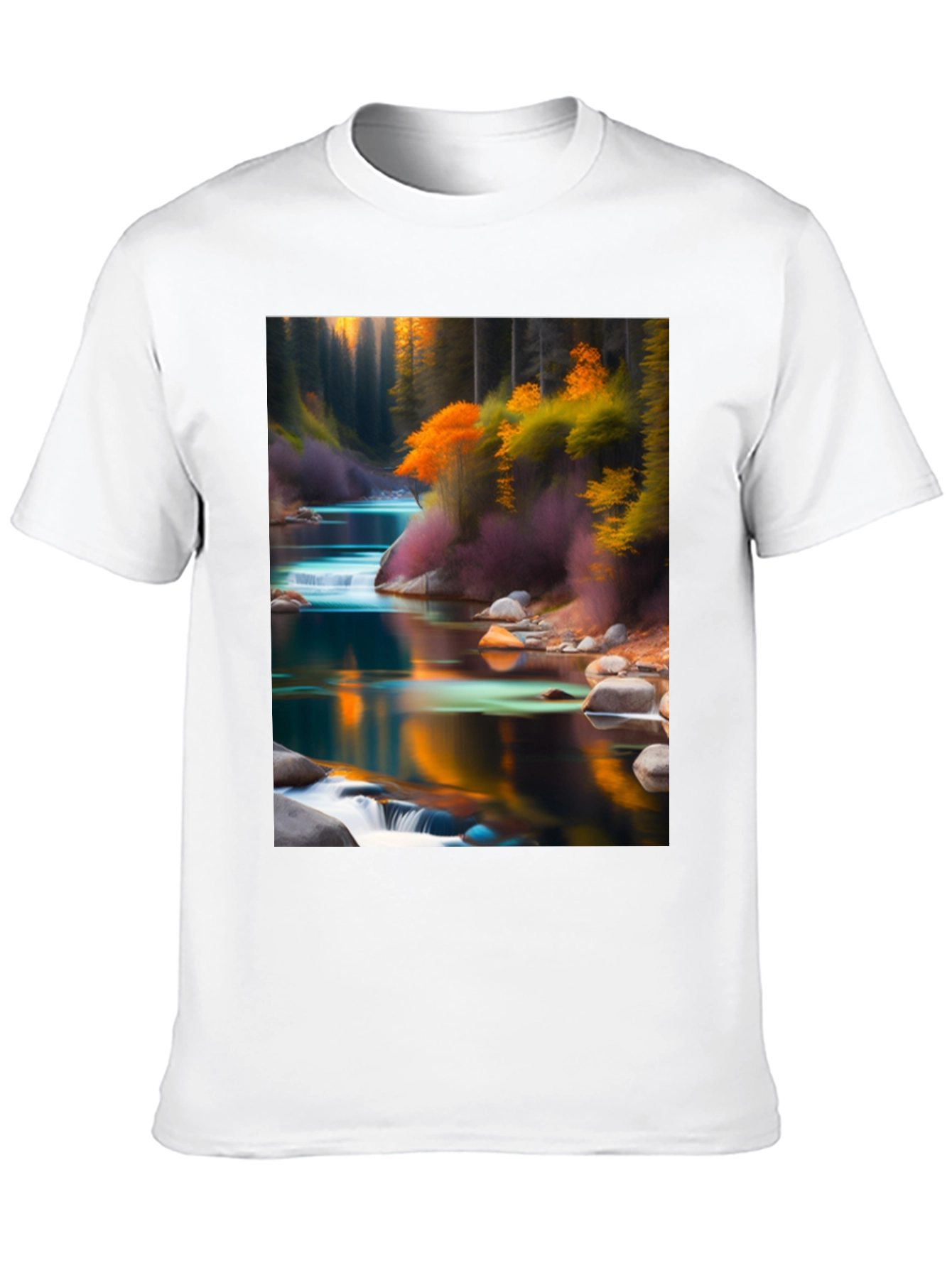 Black Nature's Reflection Black T-Shirt view 10