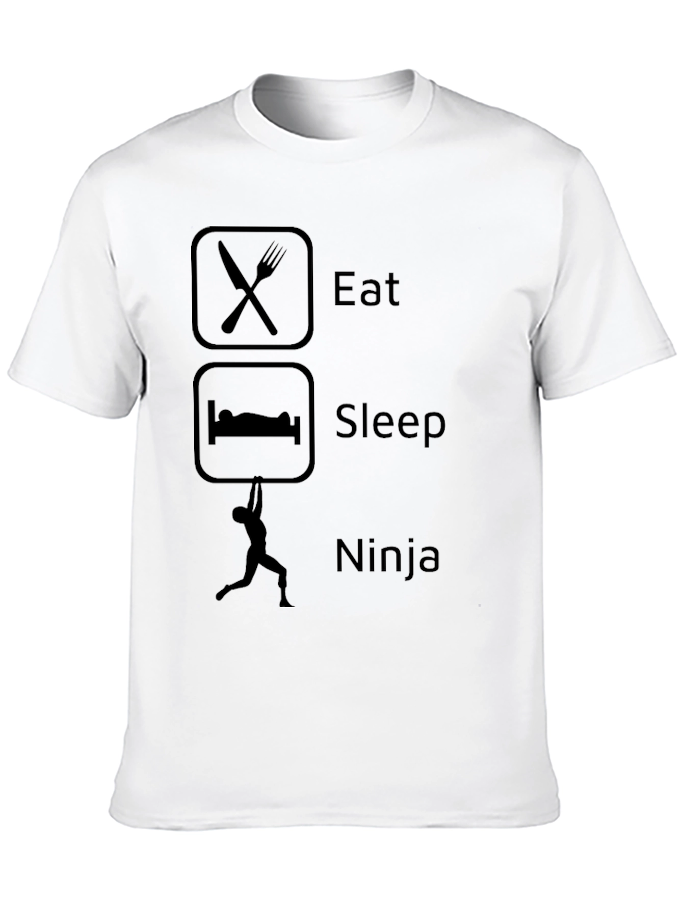 Black Eat Sleep Ninja T-Shirt - Black Graphic Tee view 10