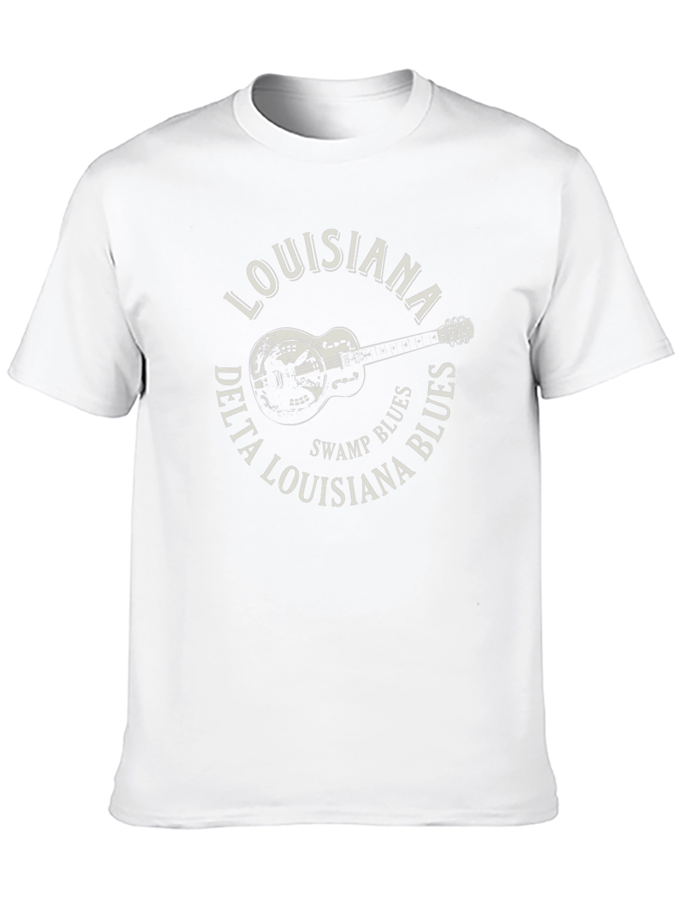 Black Louisiana Delta Blues Guitar T-Shirt view 10