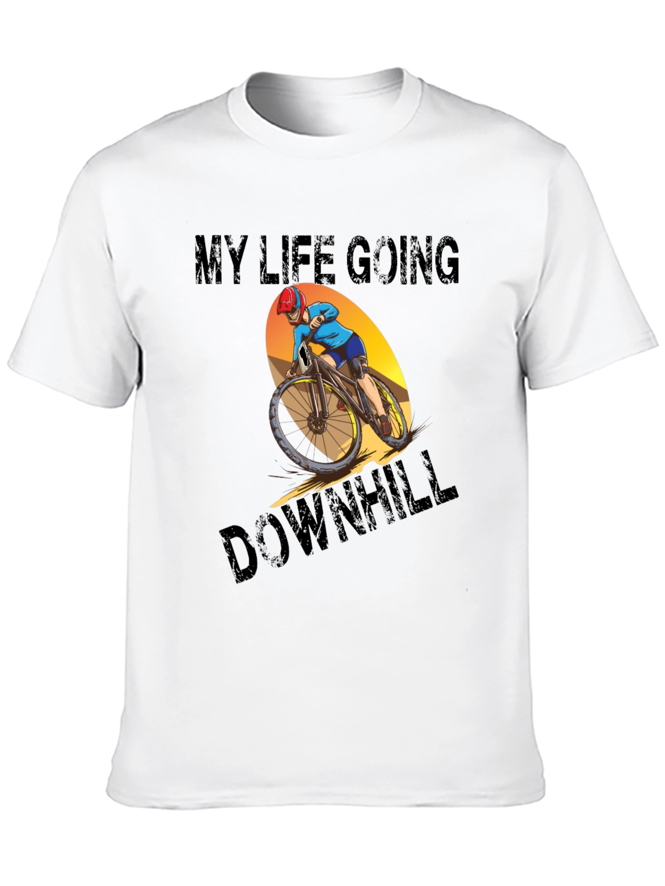 Black My Life Going Downhill T-Shirt: Mountain Bike Graphic Tee view 10