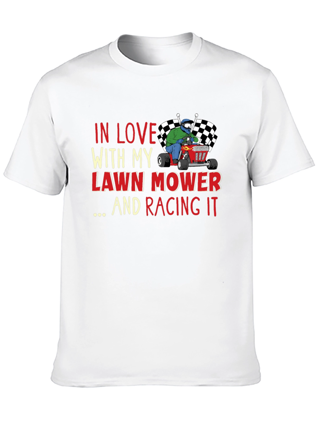 Black Lawn Mower Racing T-Shirt view 10