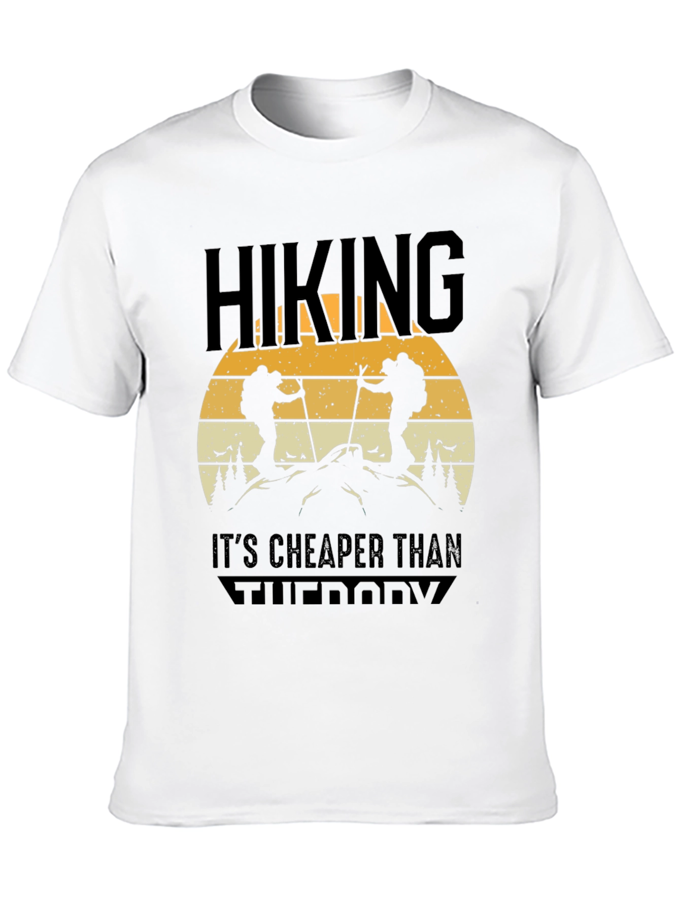 Black Hiking Is Cheaper Than Therapy Tee view 10