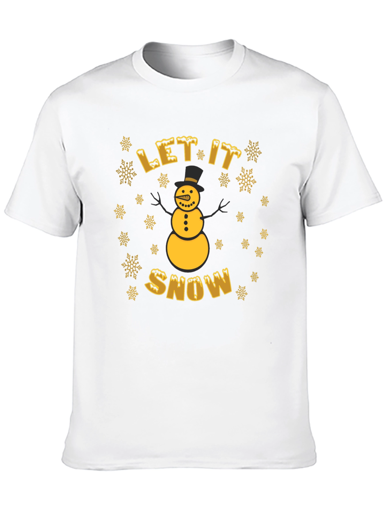 Let It Snow Snowman Graphic Tee - Festive Holiday Shirt - 10