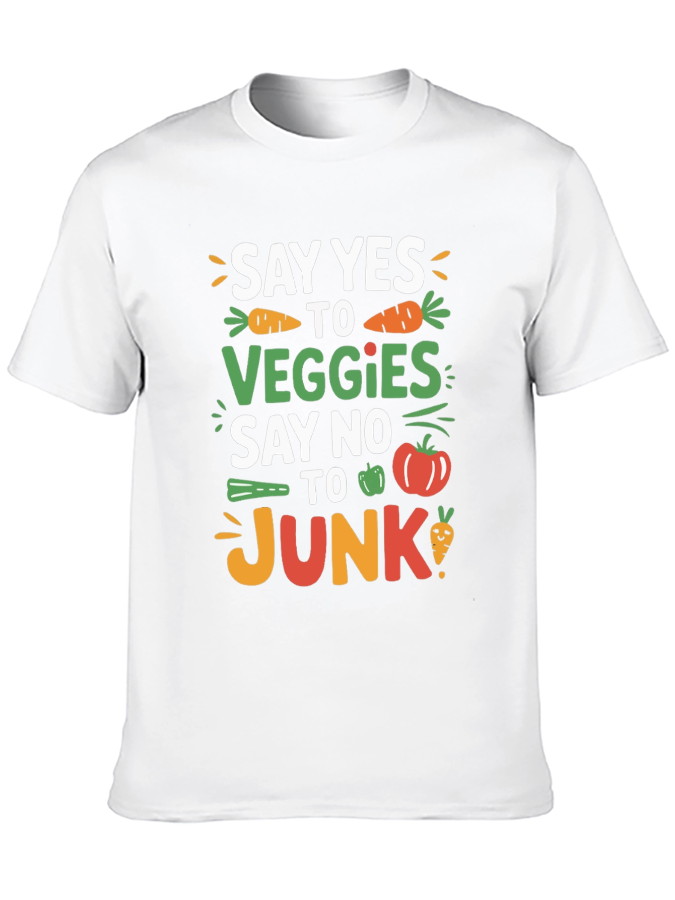 Black Say Yes to Veggies T-Shirt - Eat Healthy! view 10