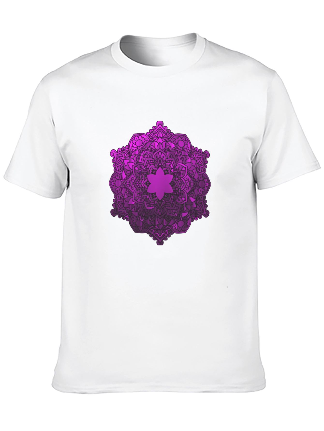 Black Purple Mandala Graphic Black T-Shirt view 10