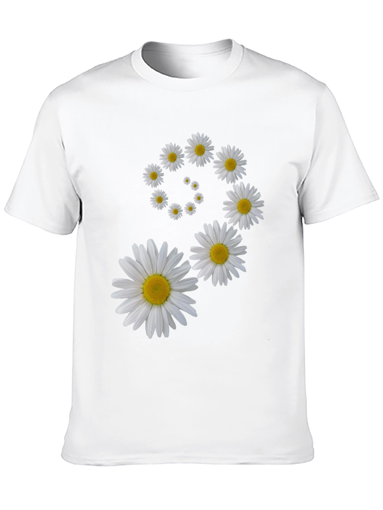 Black Daisy Spiral Graphic Black T-Shirt view 10