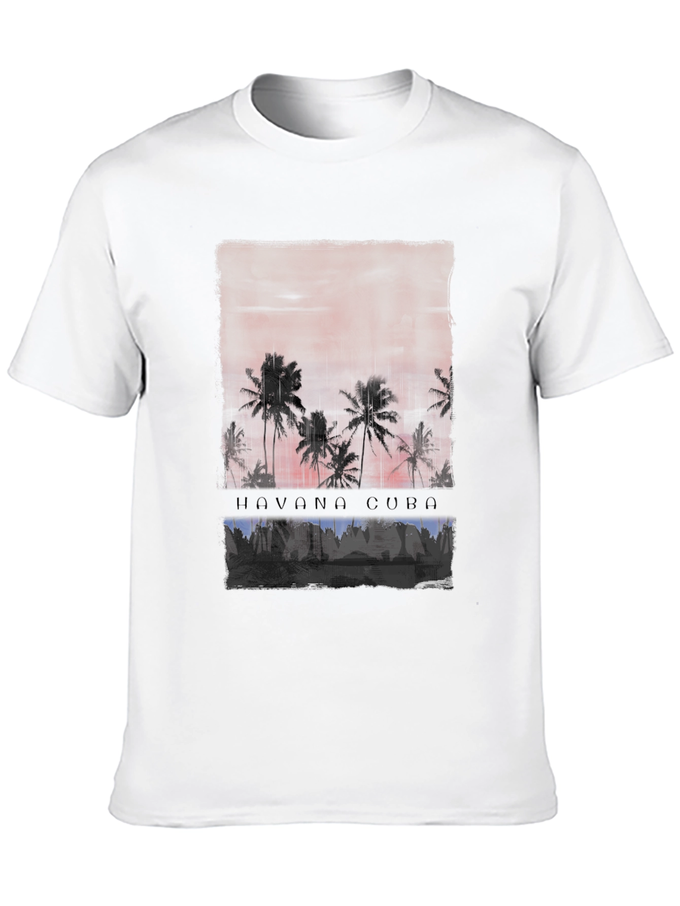 Havana Cuba Palm Tree Sunset Graphic Tee - 10