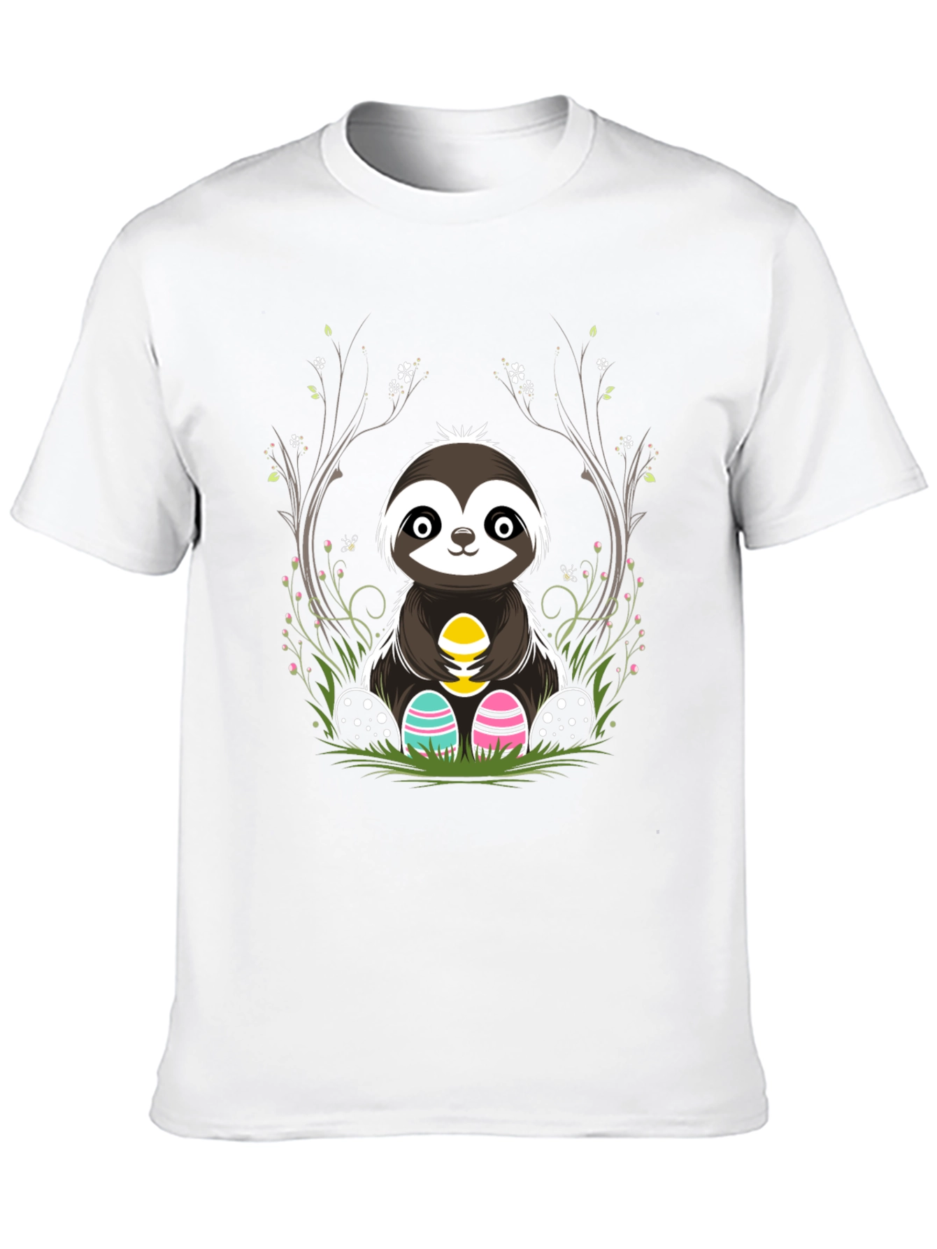 Black Cute Sloth Easter Egg T-Shirt view 10