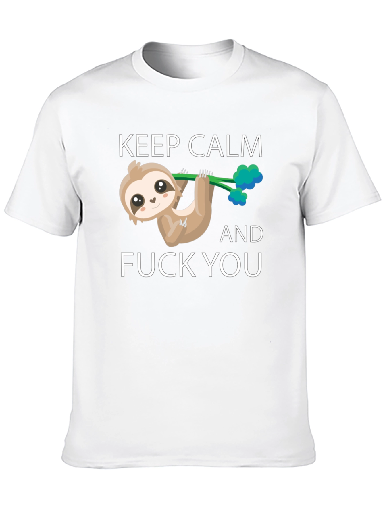 Black Keep Calm Sloth T-Shirt view 10