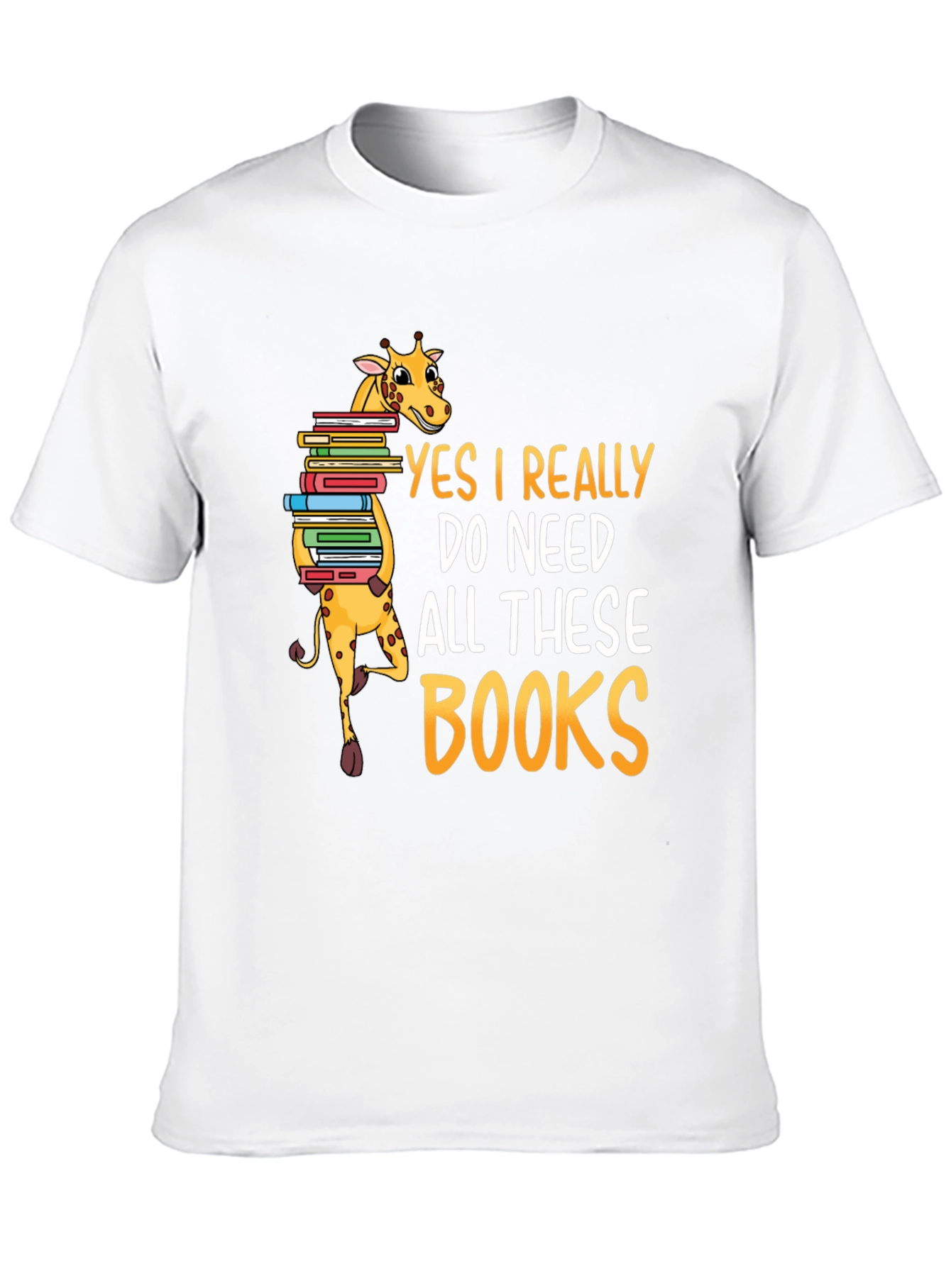 Black Giraffe Lover Reader Funny Books T-Shirt view 10