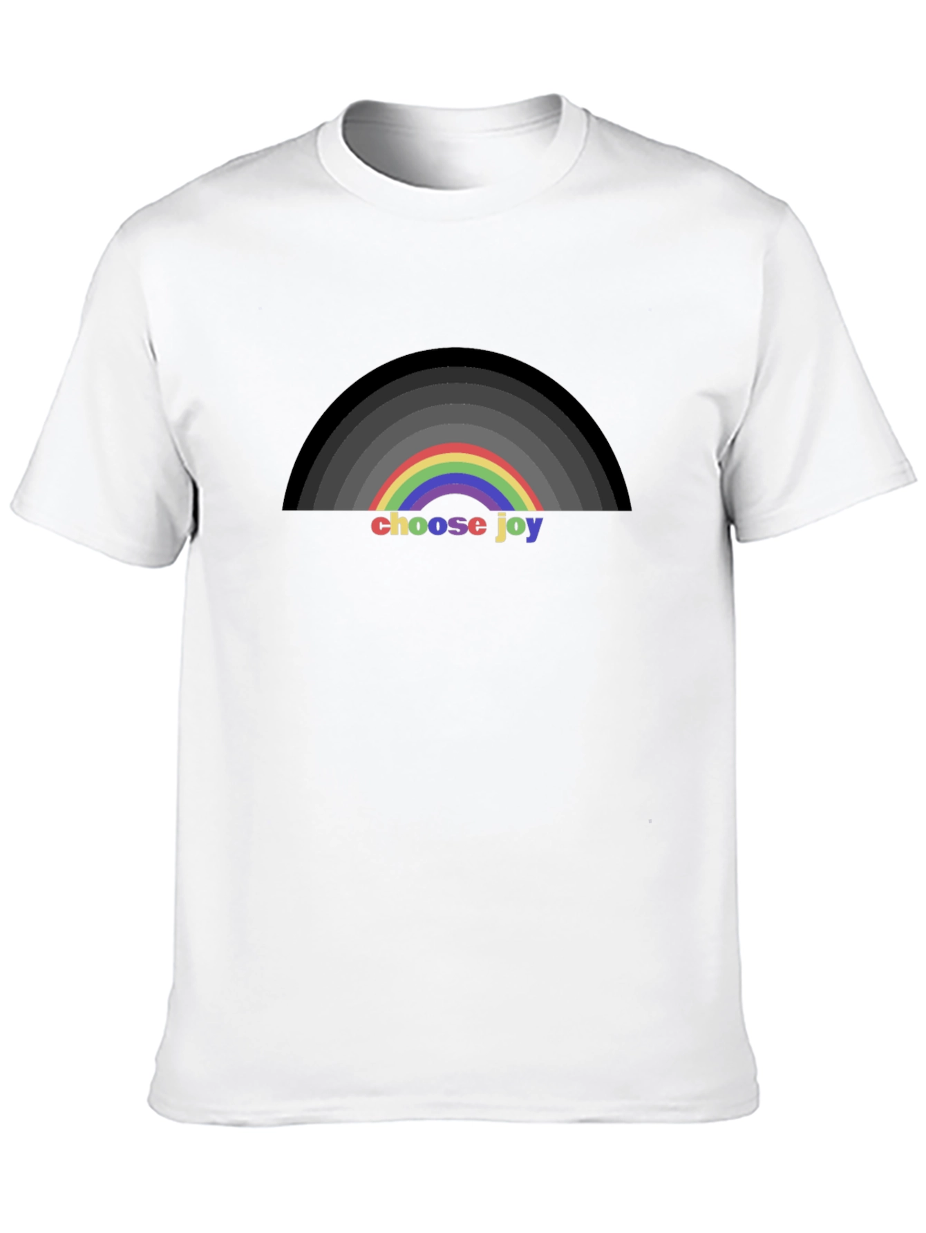 Black Choose Joy Rainbow T-Shirt - Positive Vibes Tee view 10