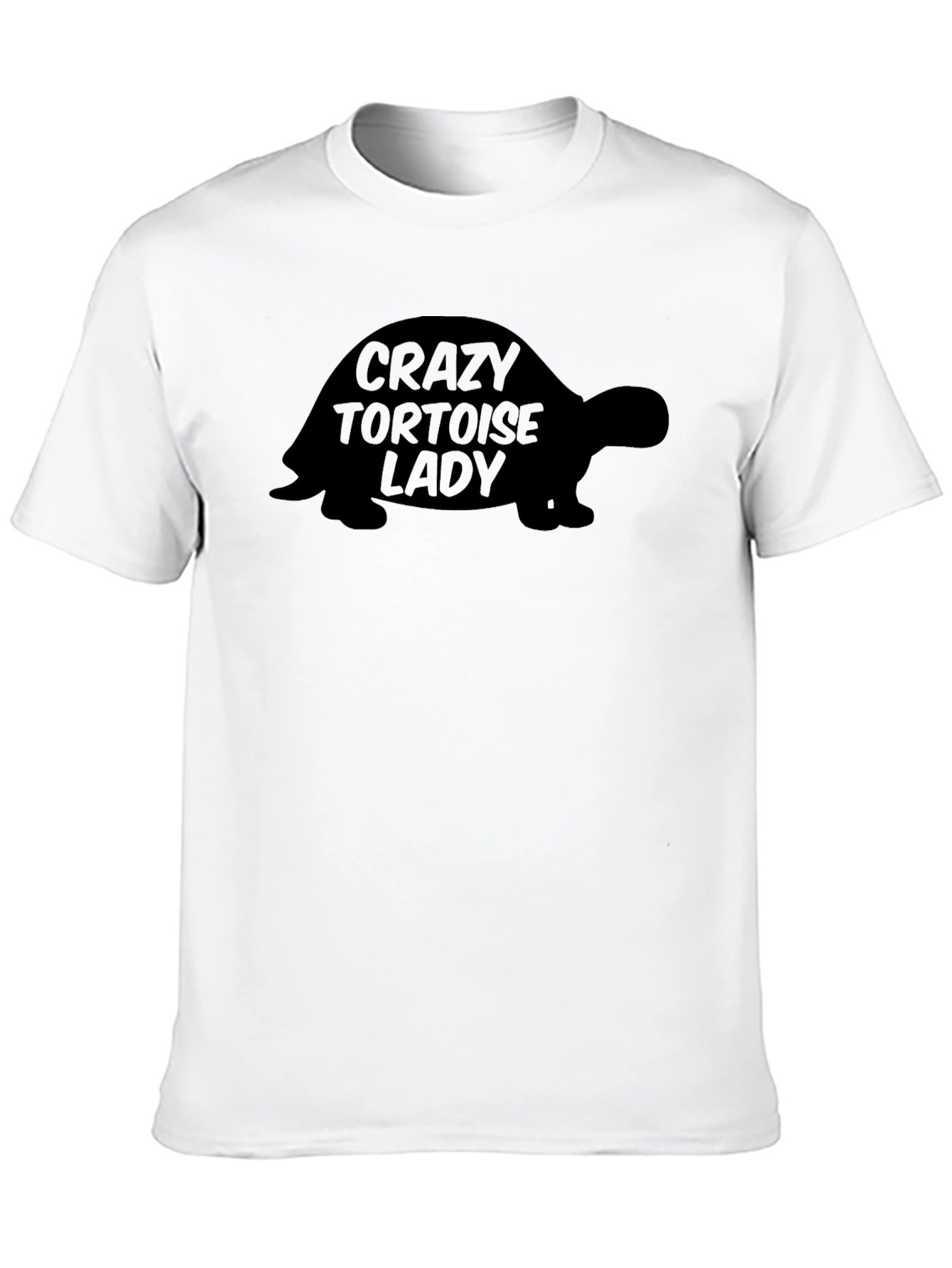Black Crazy Tortoise Lady T-Shirt - Unisex Black Tee view 10
