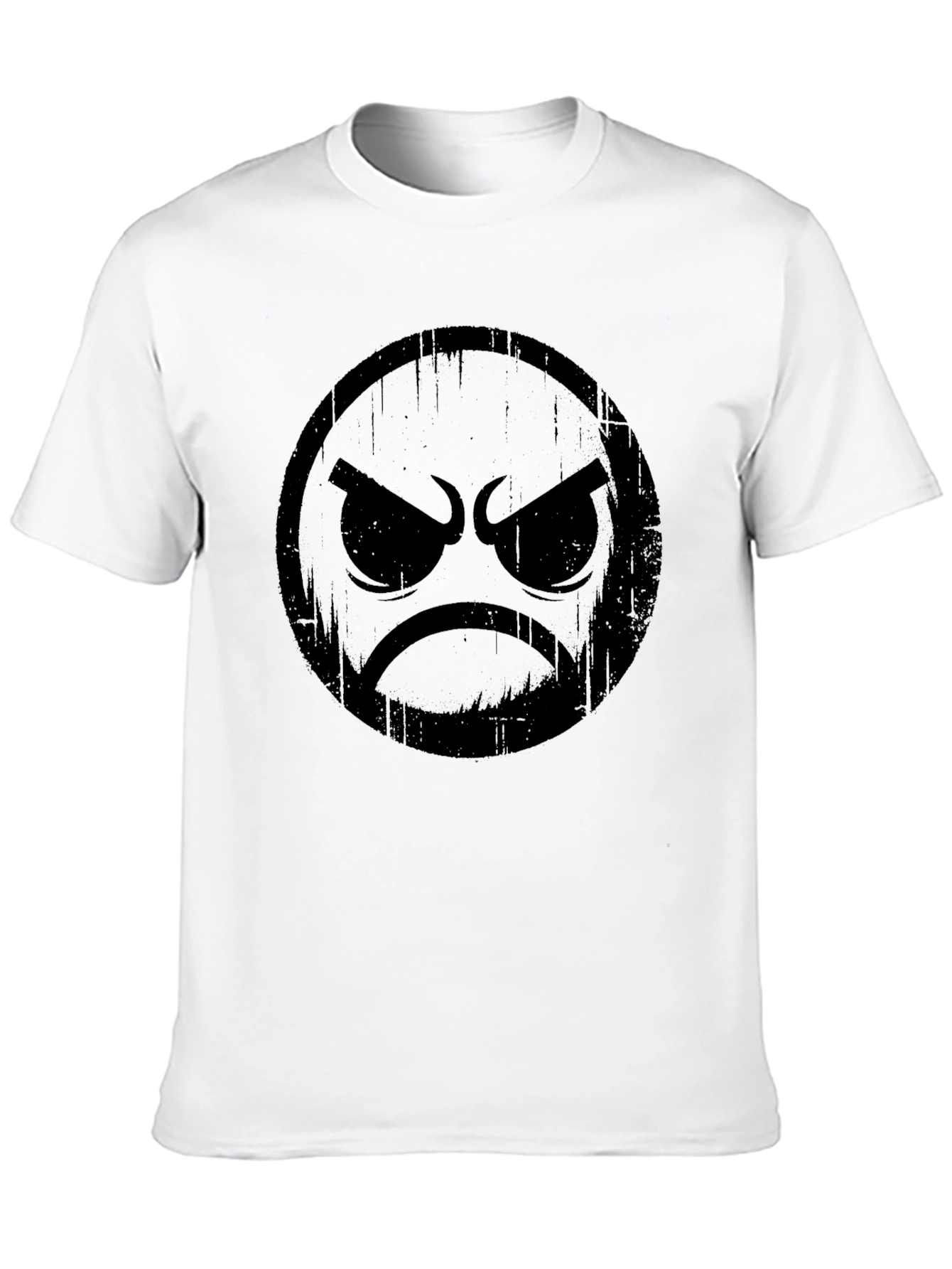 Black Angry Face Graphic Black T-Shirt view 10