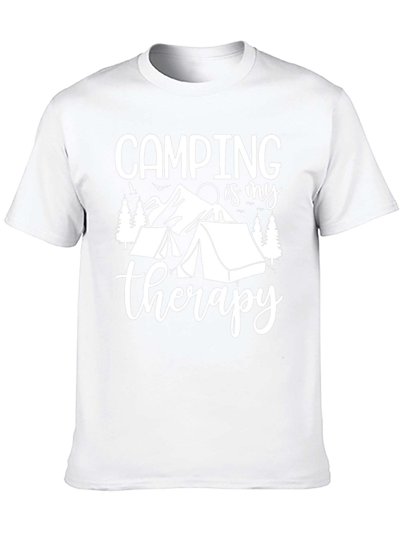 Black Camping Therapy Graphic Tee - Black Cotton T-Shirt view 10
