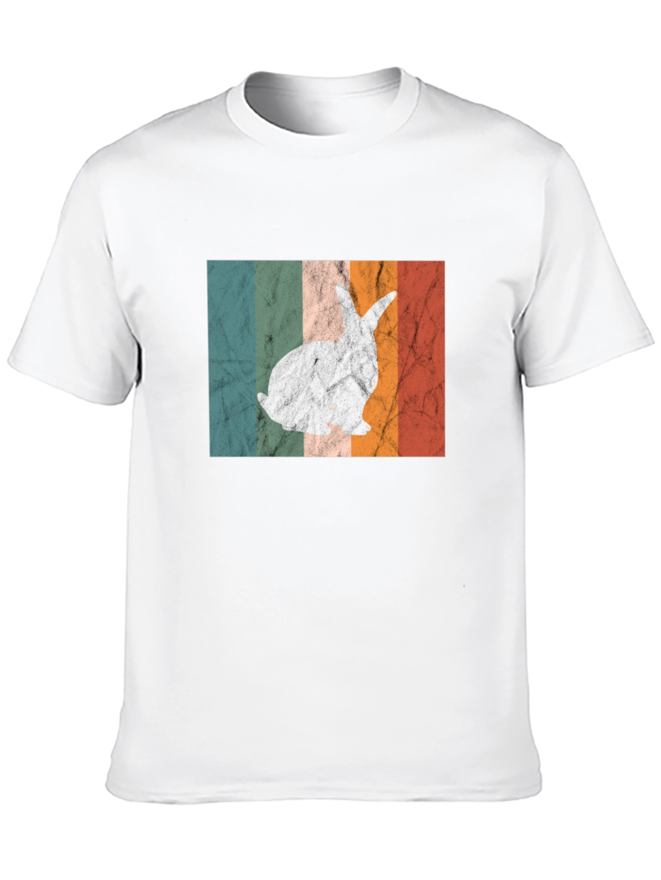 Black Retro Rabbit Graphic Tee - Vintage Style Easter Shirt view 10