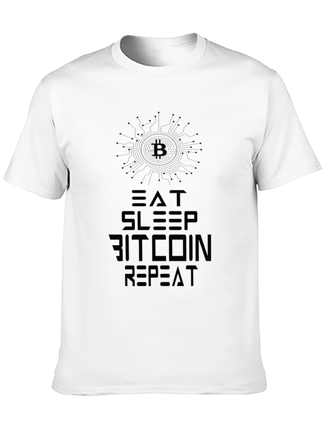 Black Eat Sleep Bitcoin Repeat Black Graphic Tee view 10