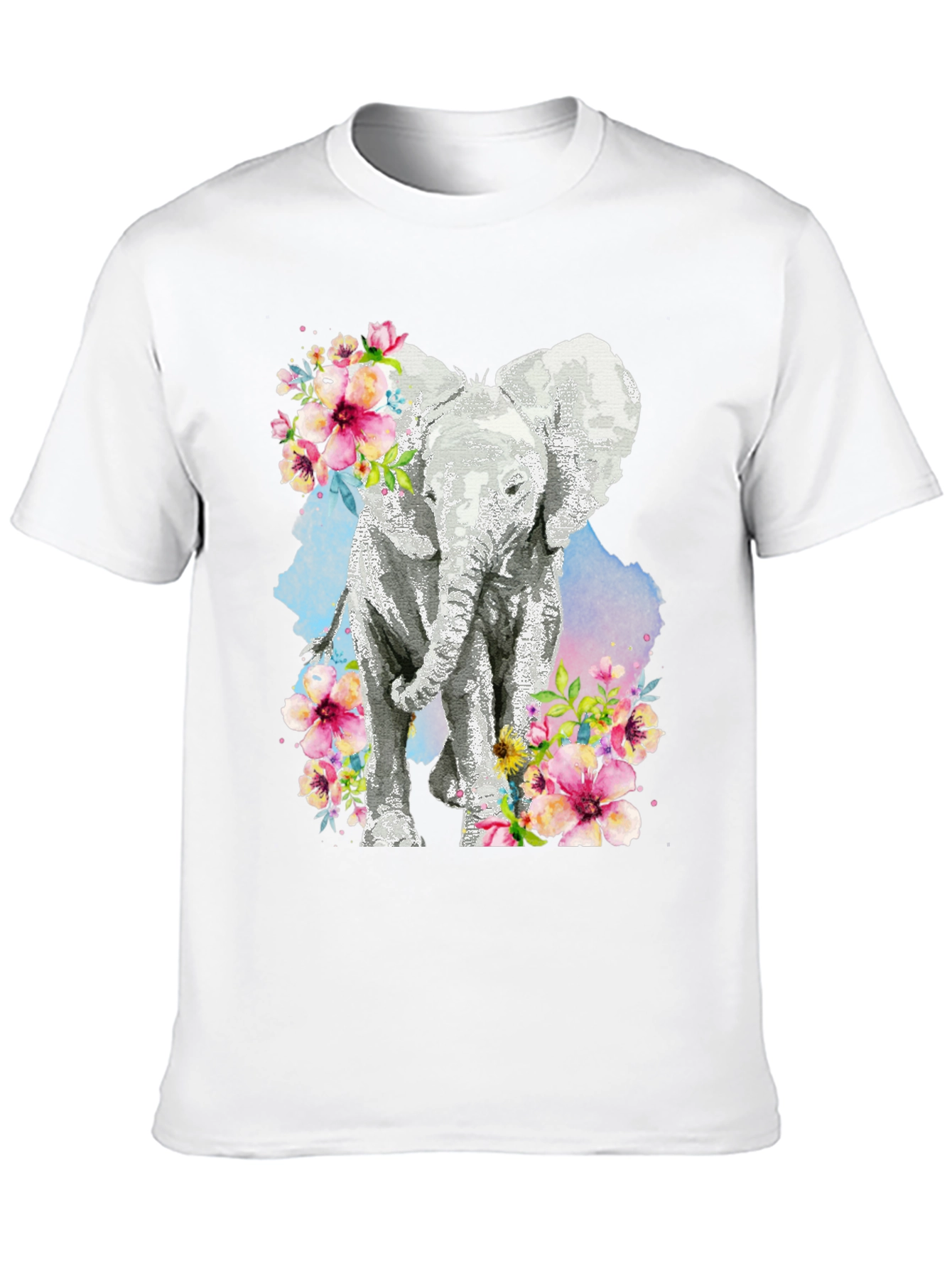 Black Elephant Floral Graphic Tee - Black view 10