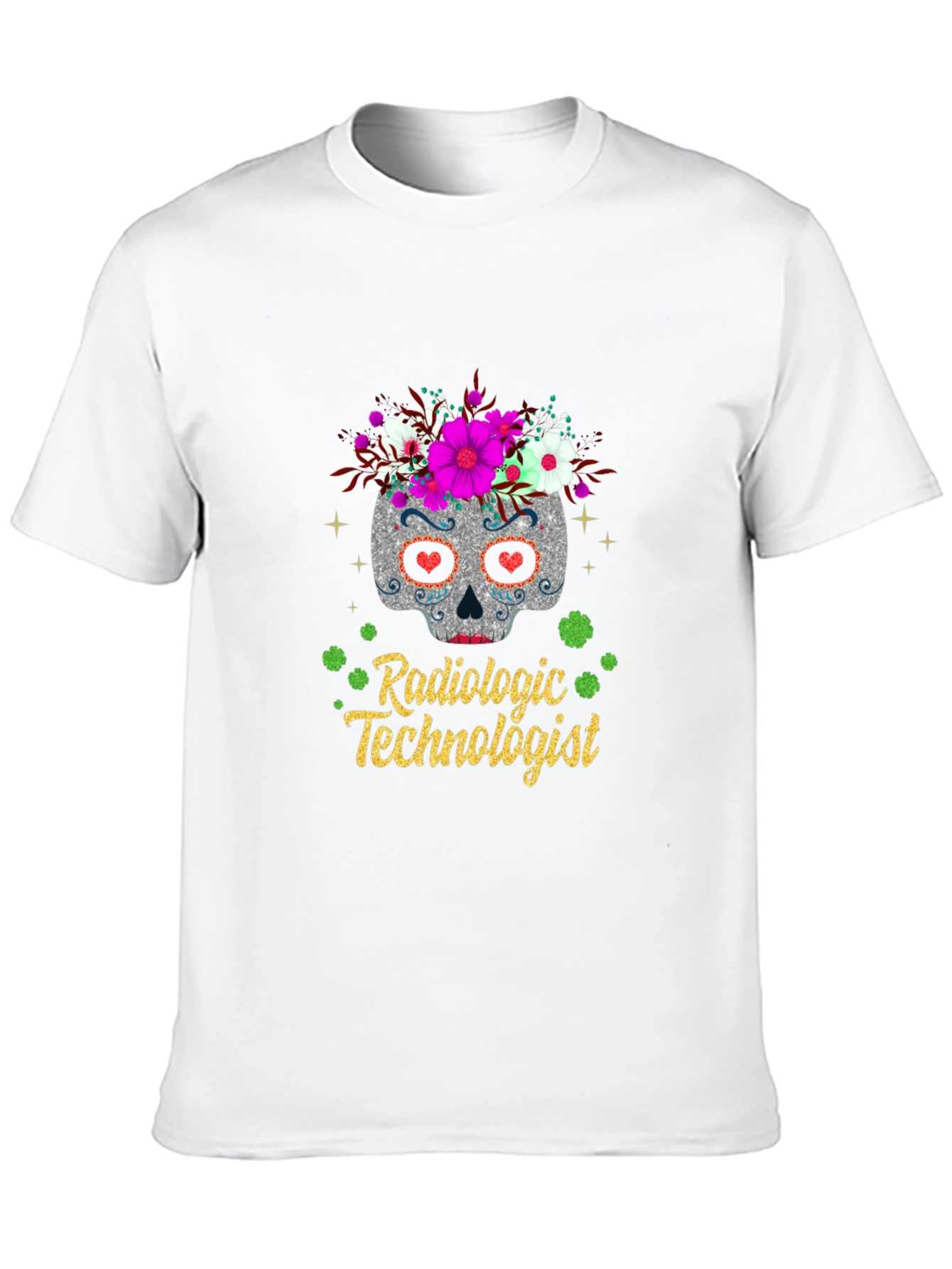 Black Radiologic Technologist Sugar Skull T-Shirt view 10