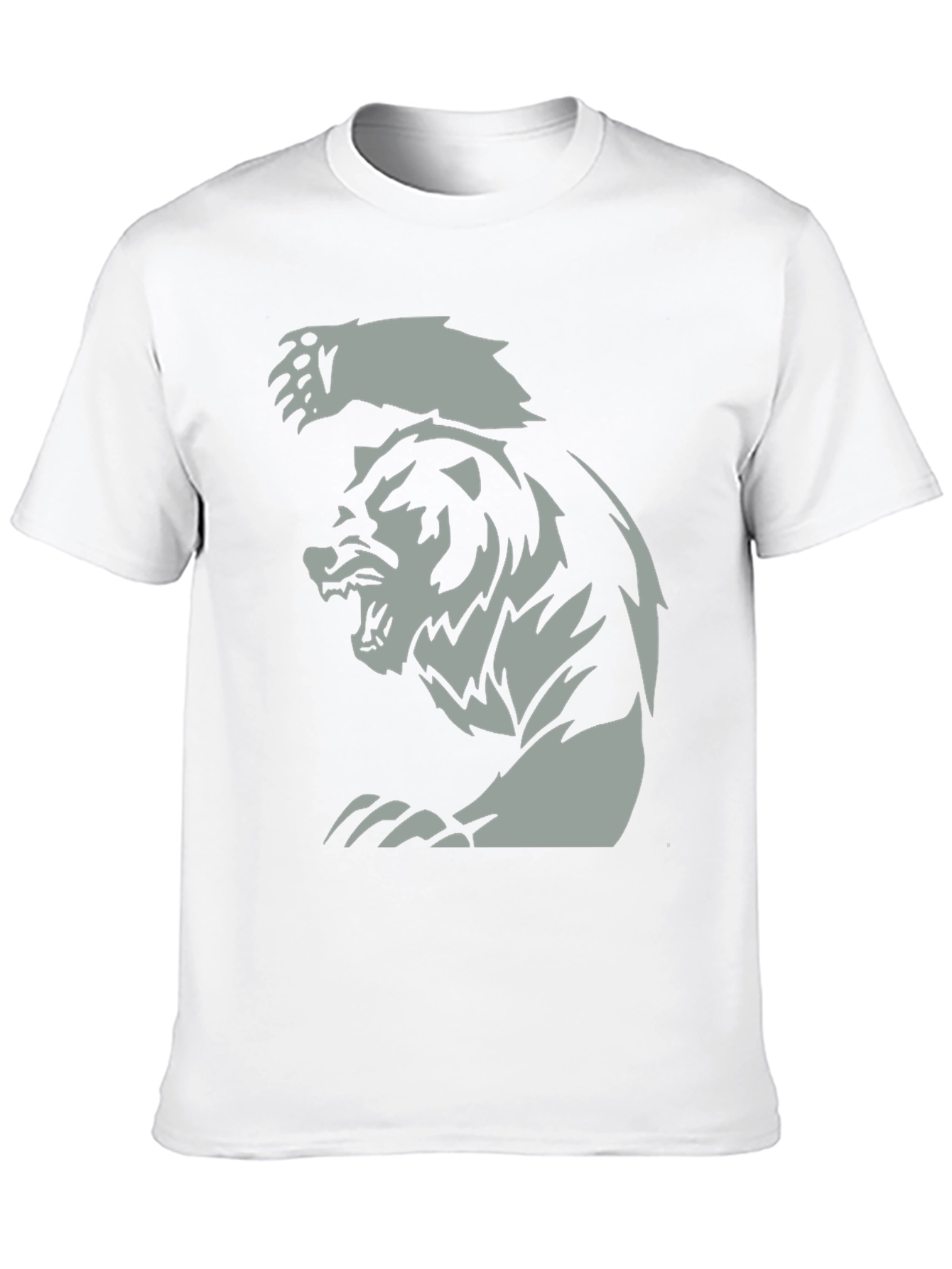 Black Men's Black T-Shirt with Fierce Bear Graphic view 10