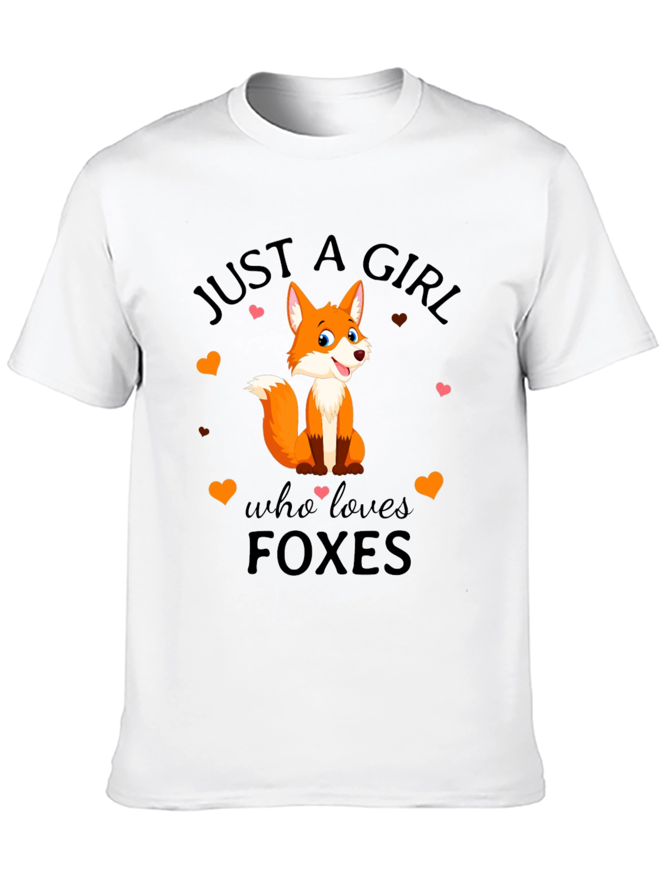 Black Just A Girl Who Loves Foxes T-Shirt view 10