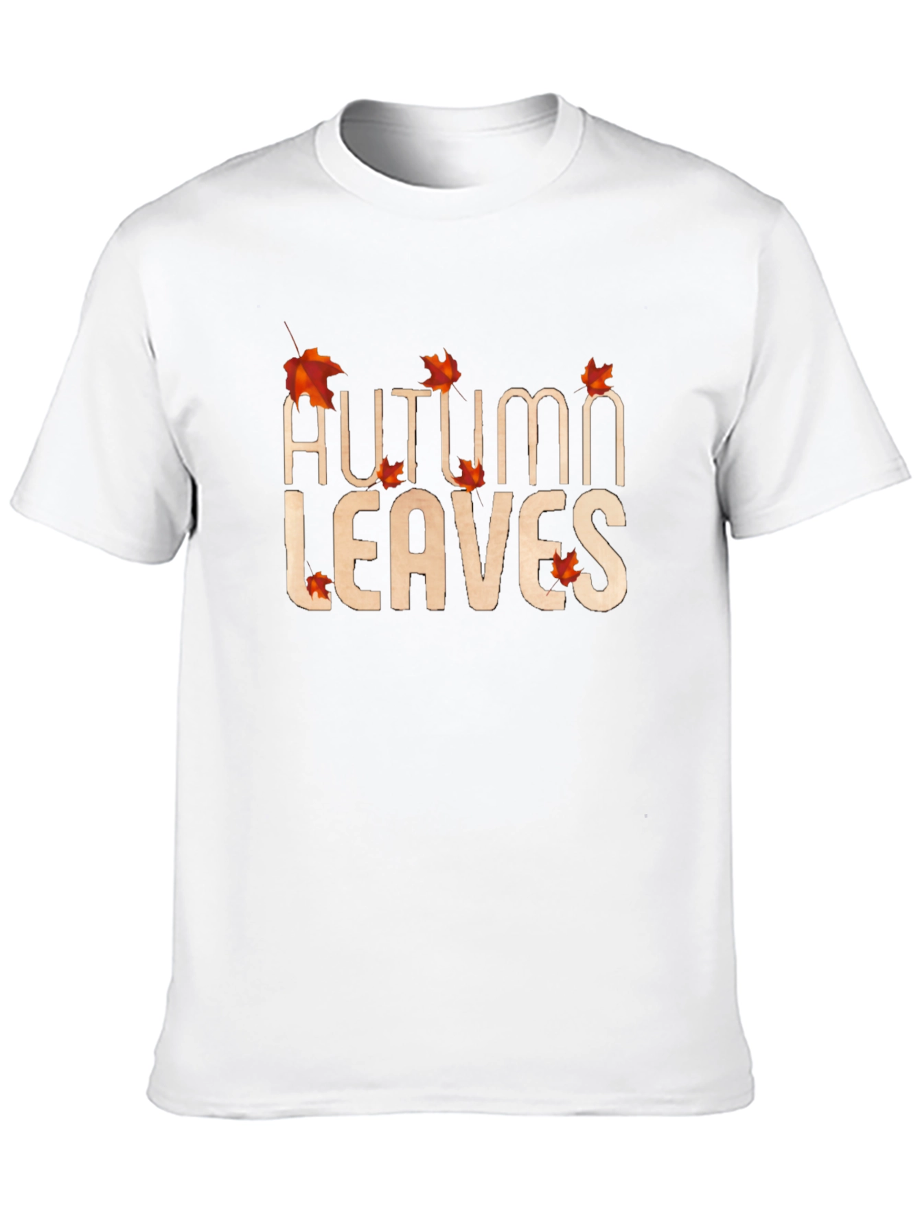 Black Autumn Leaves Graphic Tee - Black Cotton Casual Shirt view 10