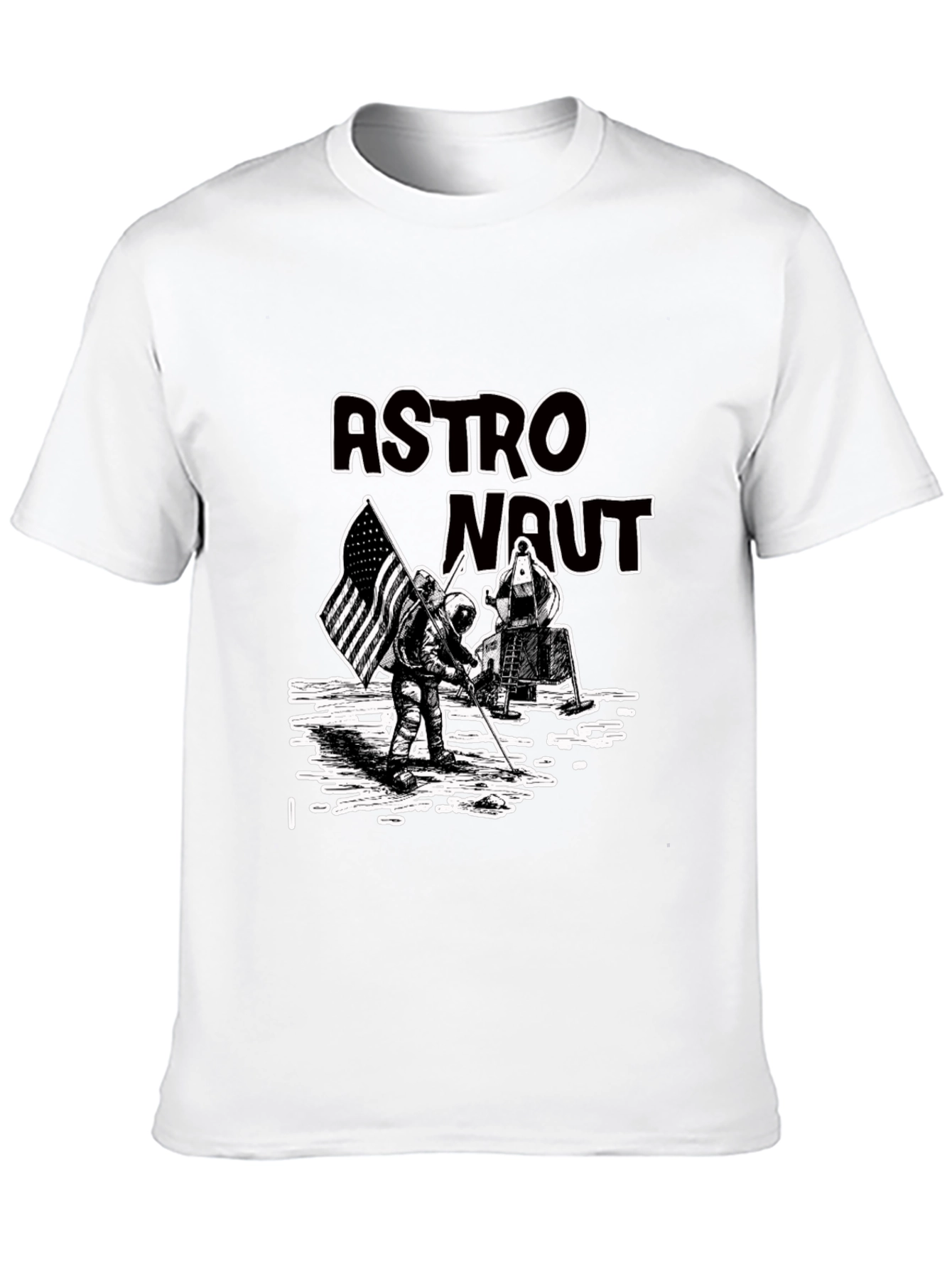 Black Astronaut Graphic Print Tee - Lunar Landing view 10