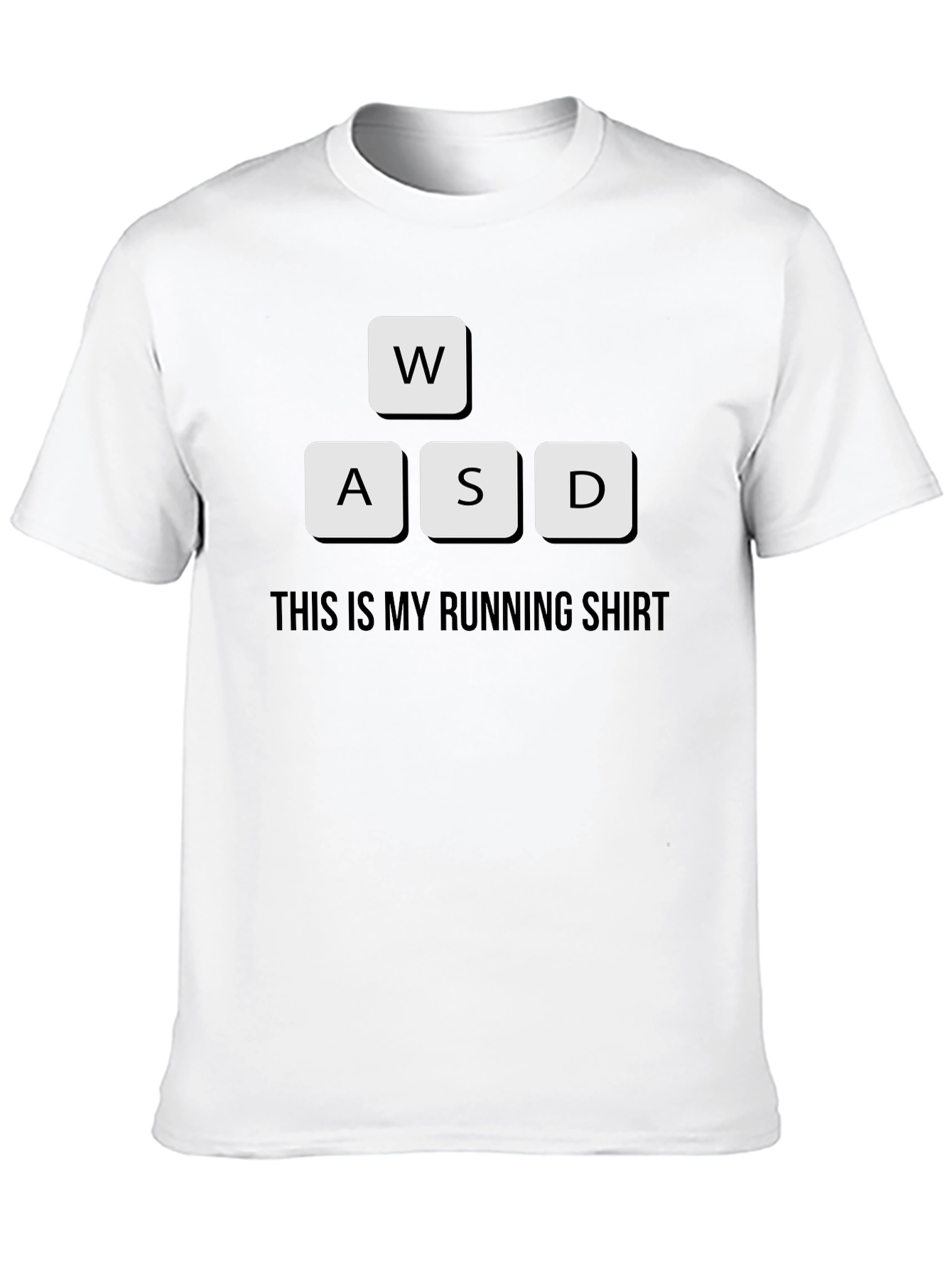 Black Gamer Running Shirt - WASD Keyboard Design view 10