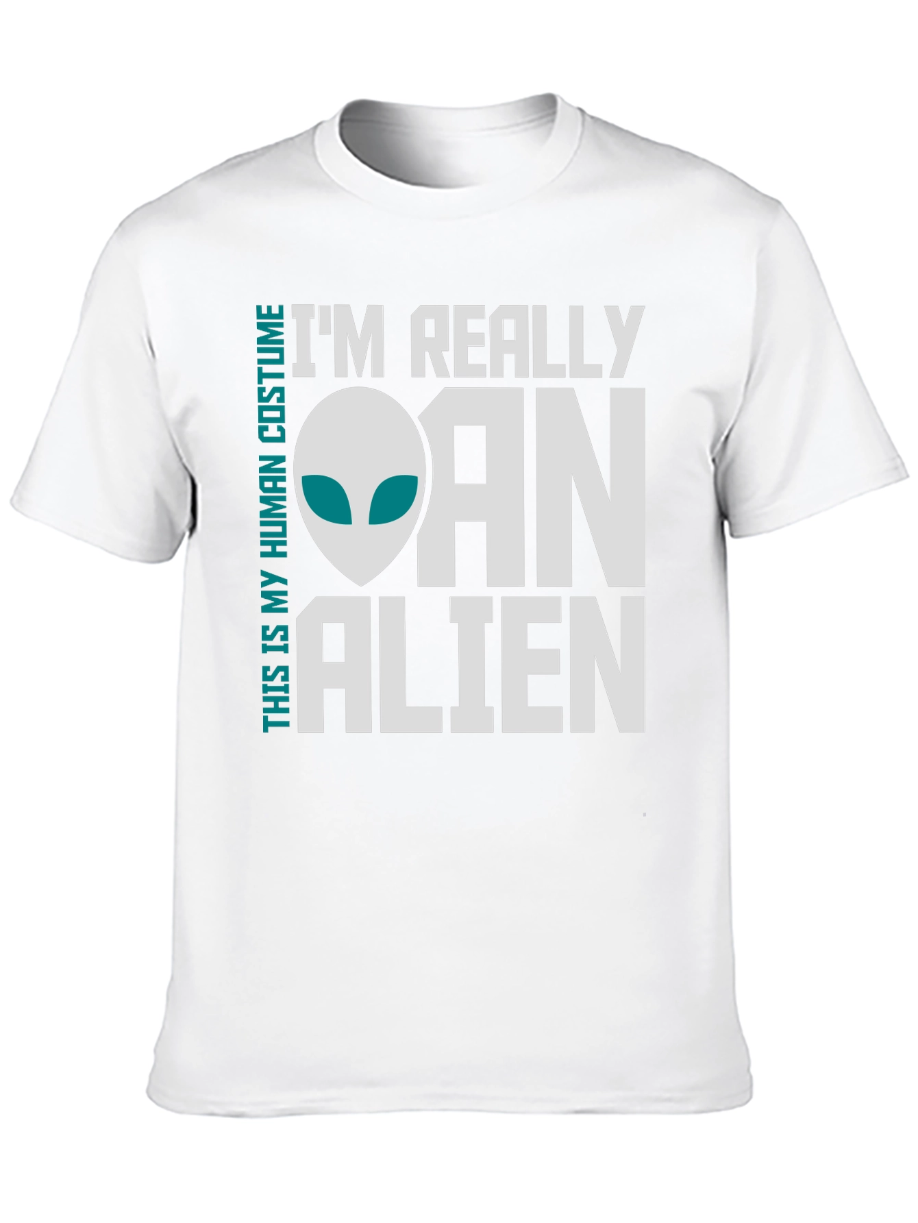 Black I'm Really an Alien Costume T-Shirt - Funny Novelty Tee view 10