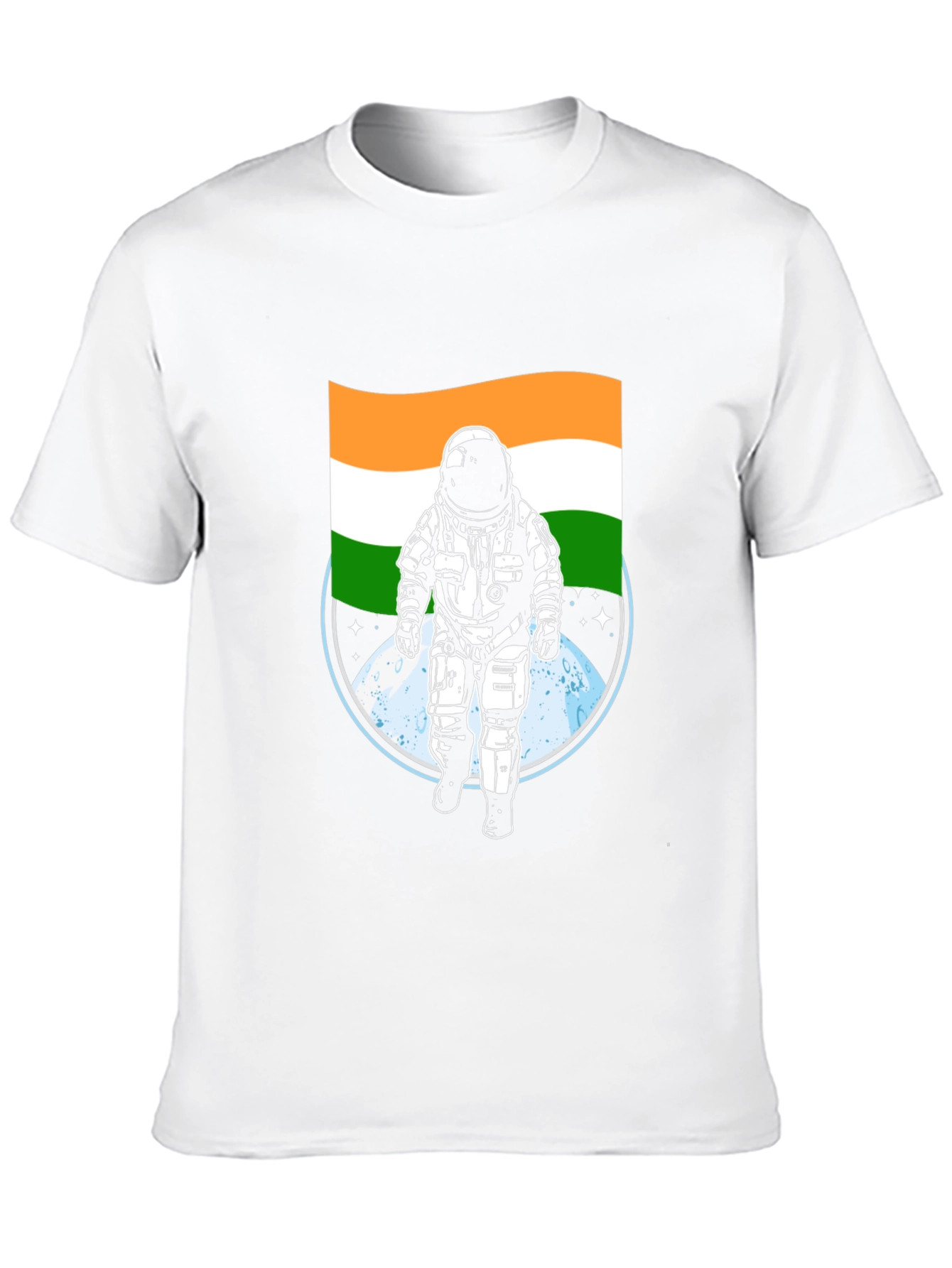Black Astronaut India Flag Graphic Tee - Black view 10