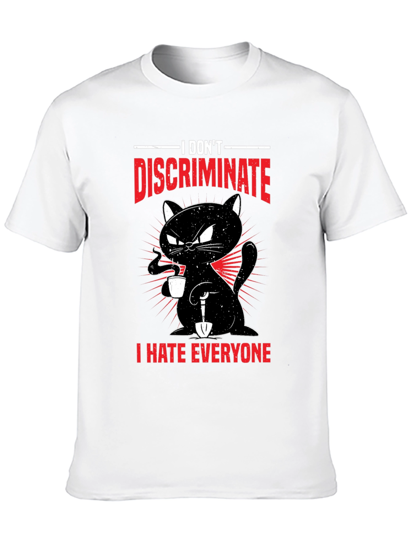 Black I Don't Discriminate - Funny Cat T-Shirt view 10