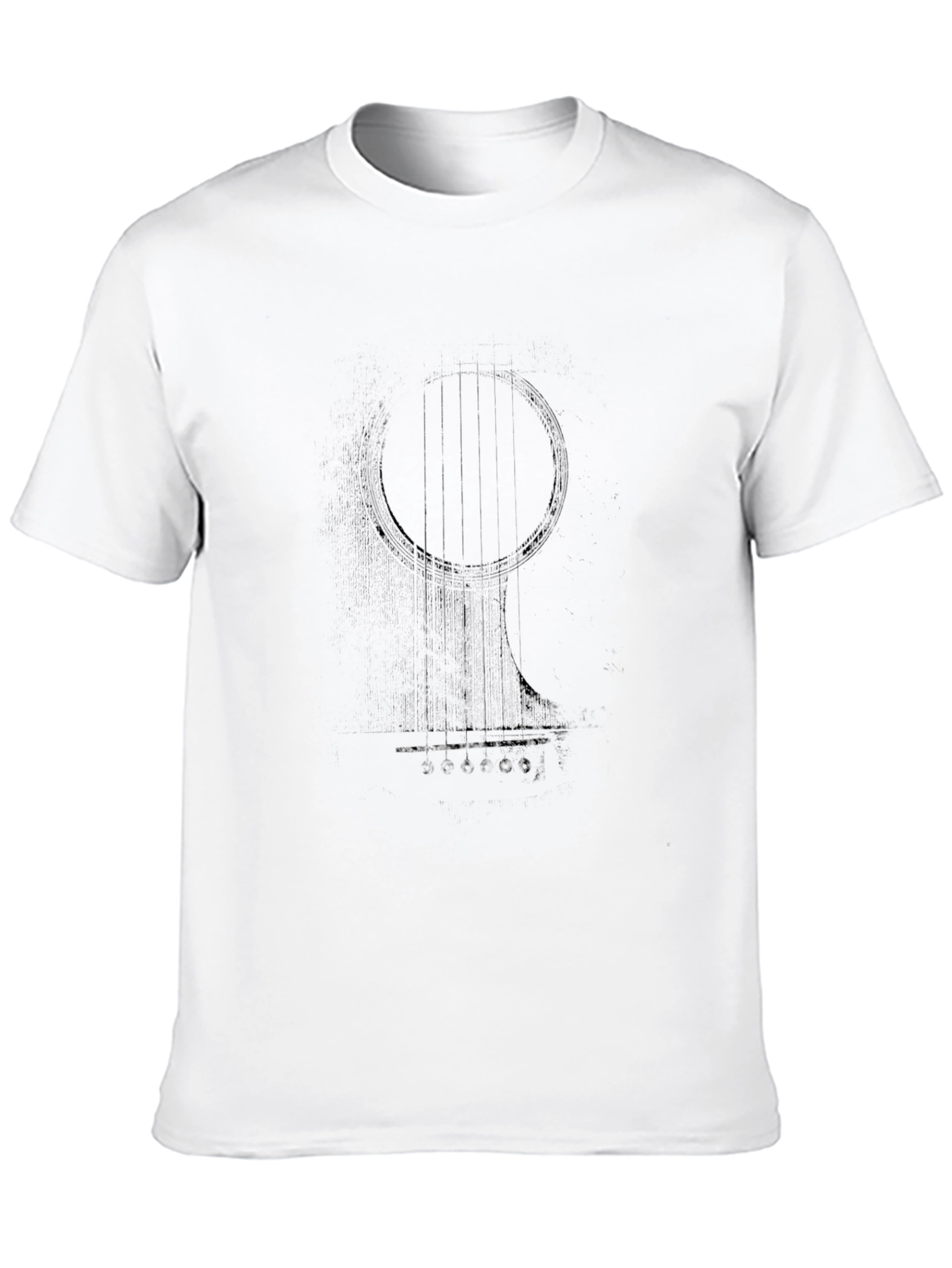 Black Abstract Guitar Graphic Tee - Black Cotton Blend view 10