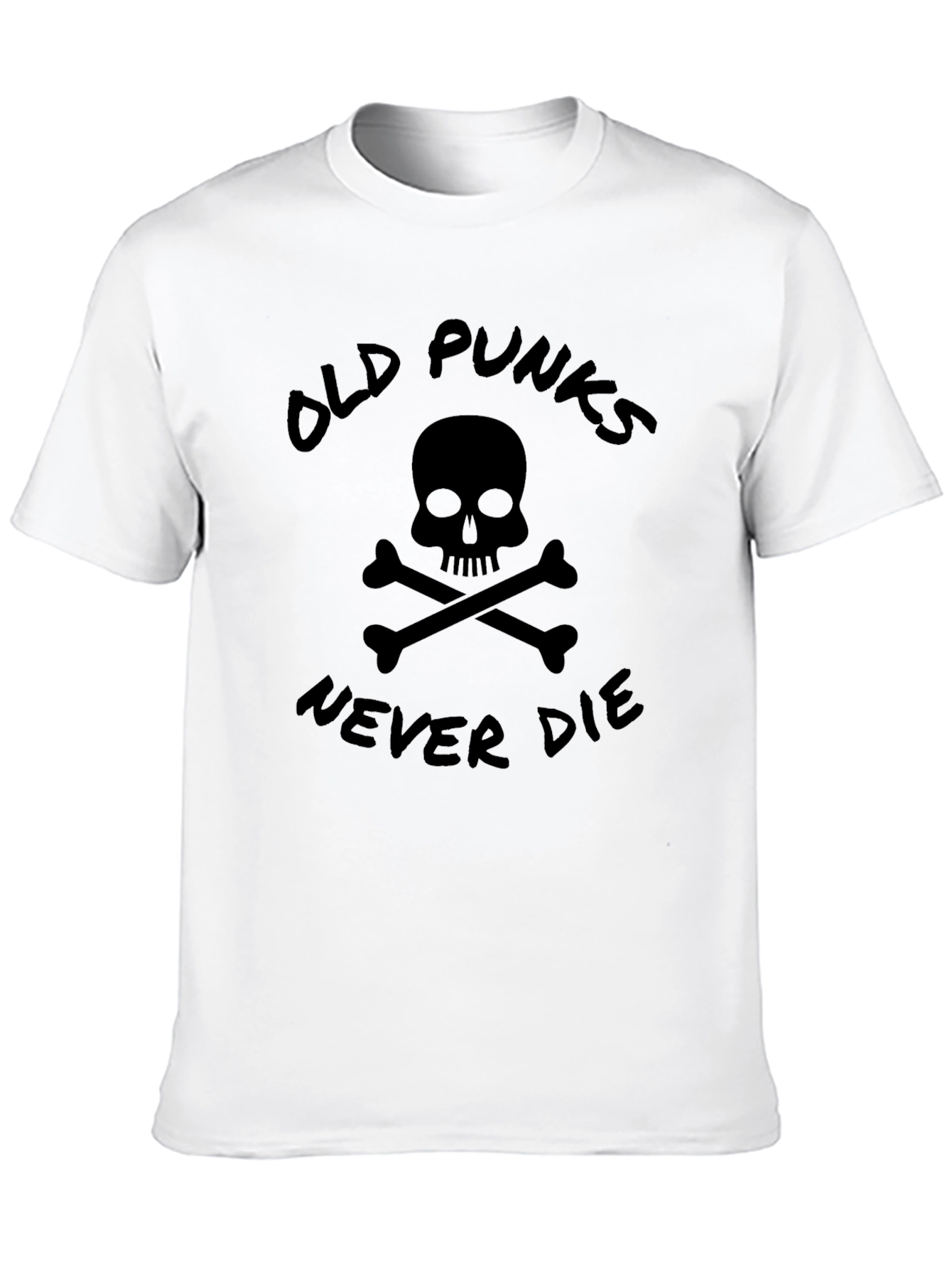 Black Old Punks Never Die Graphic T-Shirt view 10
