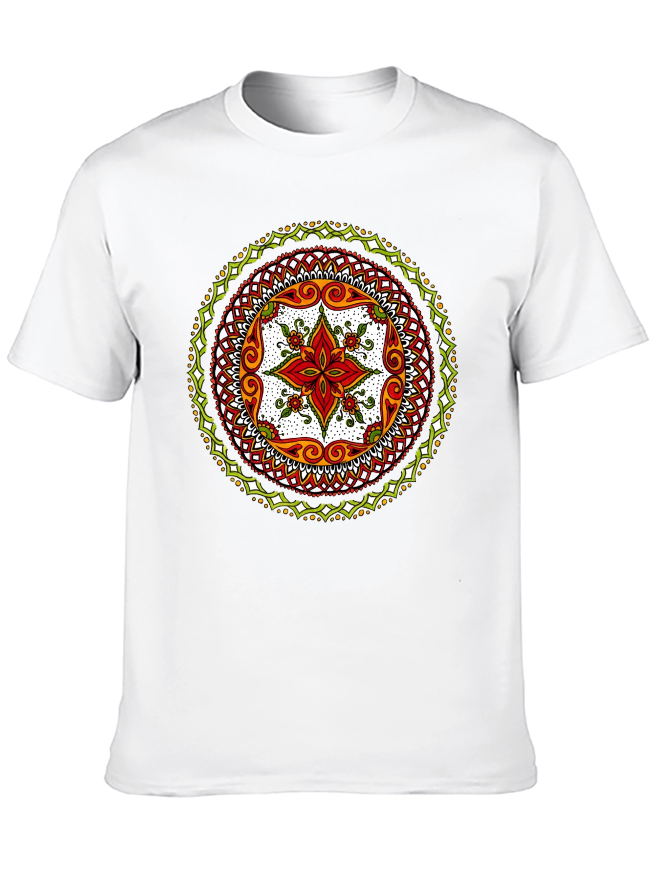 Black Mandala Print Black T-Shirt - Artistic Style view 10