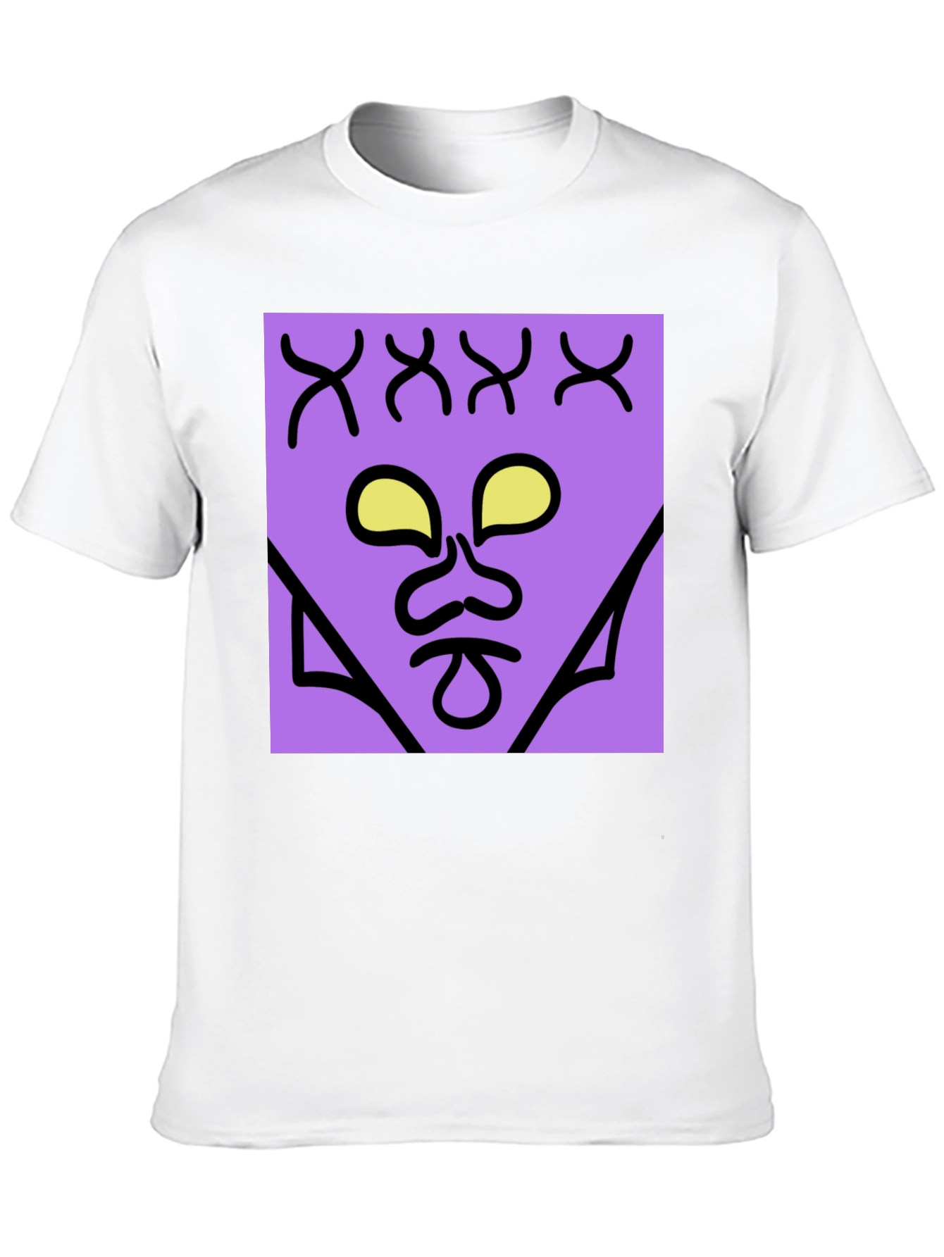 Black Abstract Face Graphic Tee - Black Cotton Casual Shirt view 10