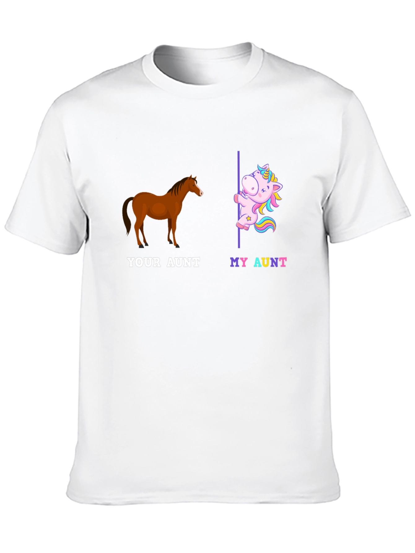 Black Funny Aunt T-Shirt - Horse and Unicorn Design view 10