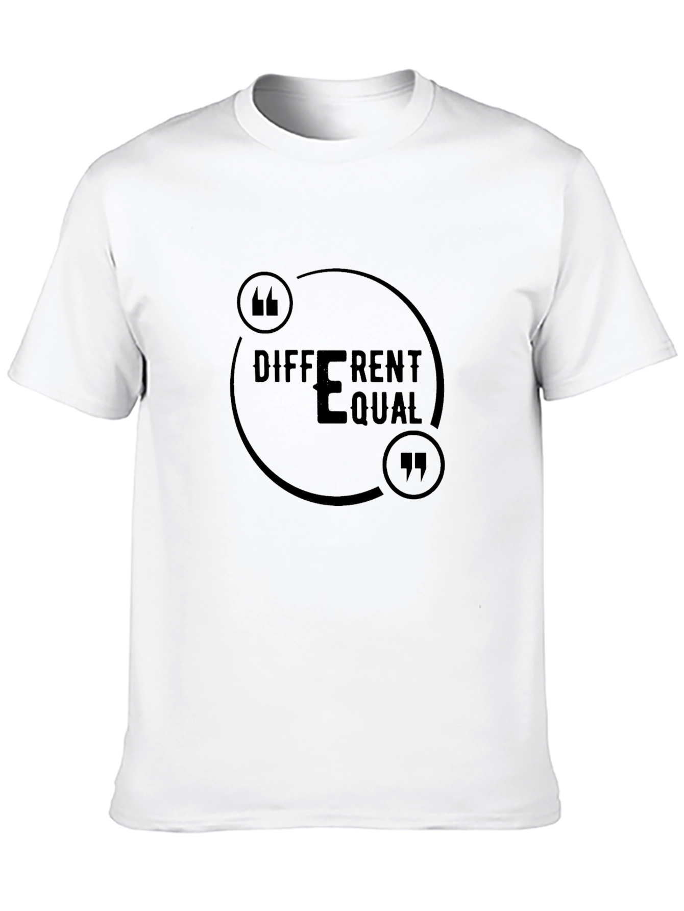 Black Different Equal Black T-Shirt for Men view 10