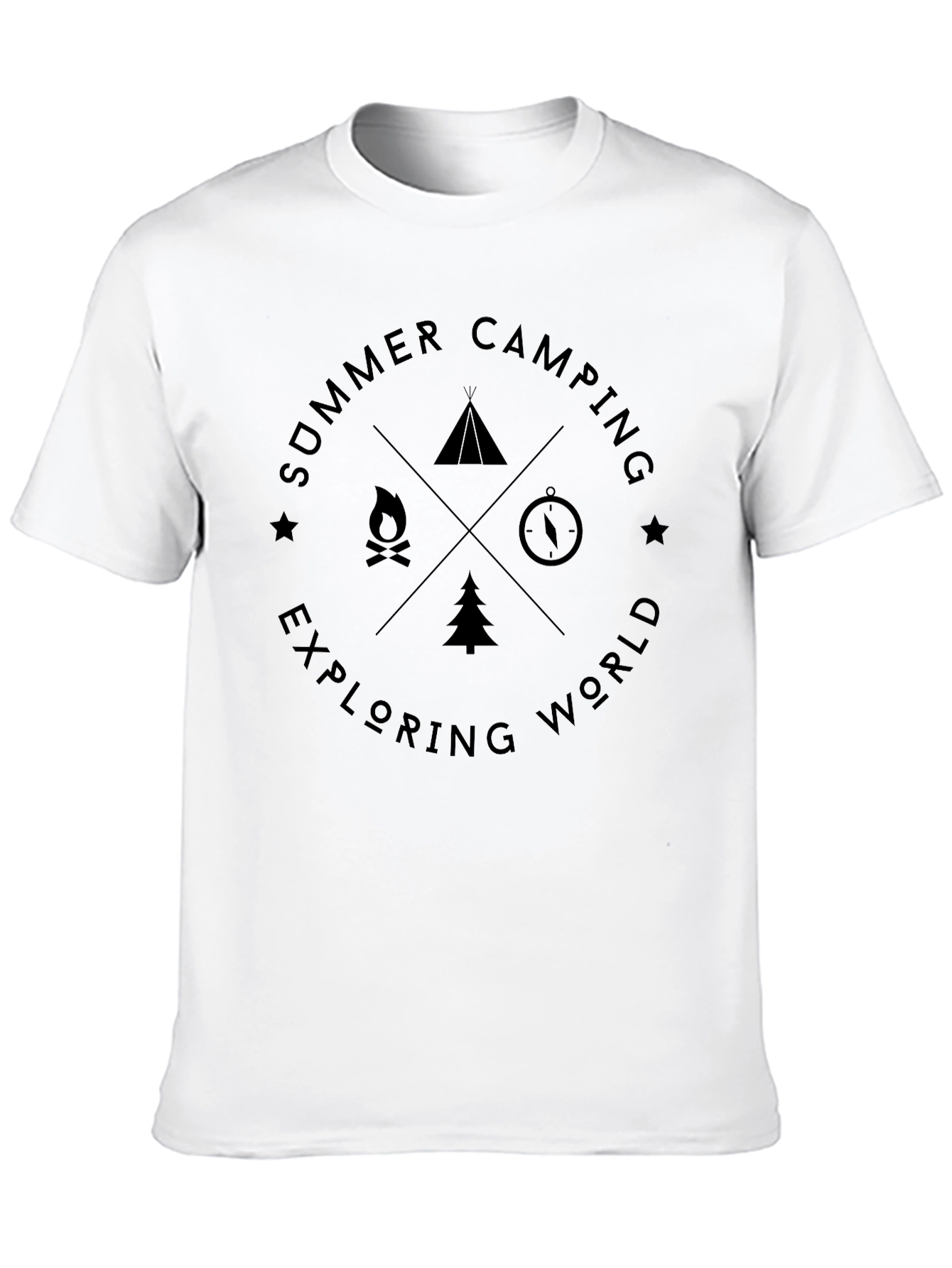Black Summer Camping Explorer Graphic Tee view 10